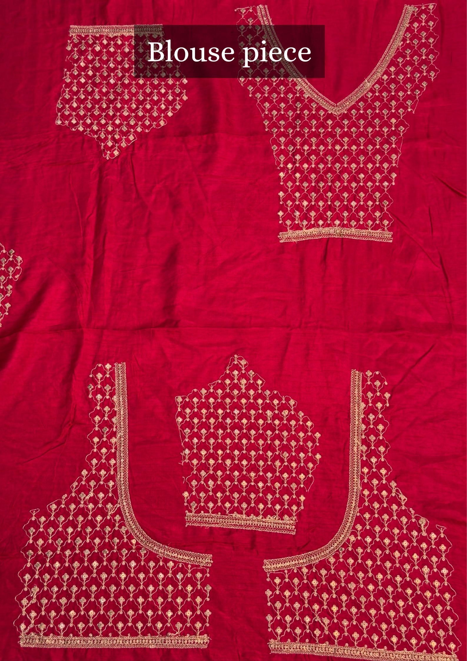 VIRASAT 396: Bridal Red Raw Silk Saree with Hand Zardozi Work
