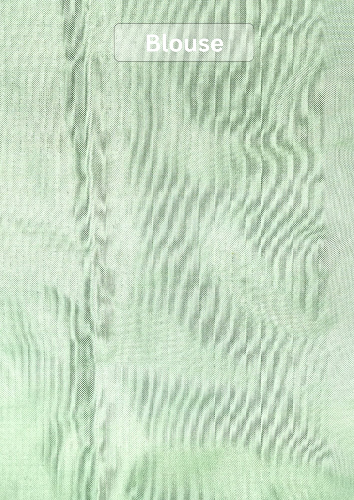 Founder Choice 072: Pure Katan Patola Ikkat Handloom Silk Saree in Pista Green