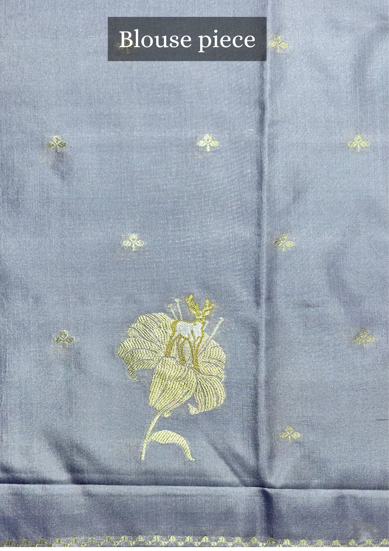 VIRASAT 318: Pure Banarasi Handloom Saree In Grey