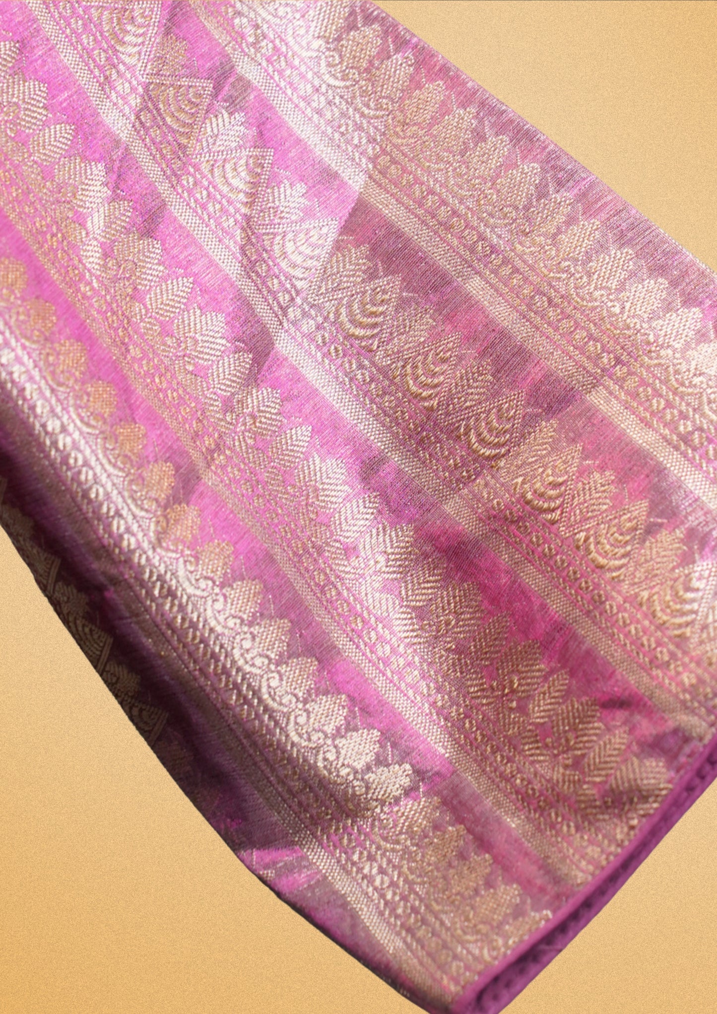 "RDM BL 030" Banarasi Pink Blouse Zari Weaving Dori Back Tie