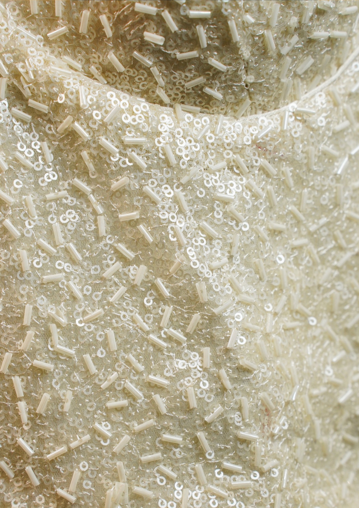 "RDM BL 026" Banarasi Classic Golden White Sequin Blouse With Spaghetti Straps & Back Lace Design