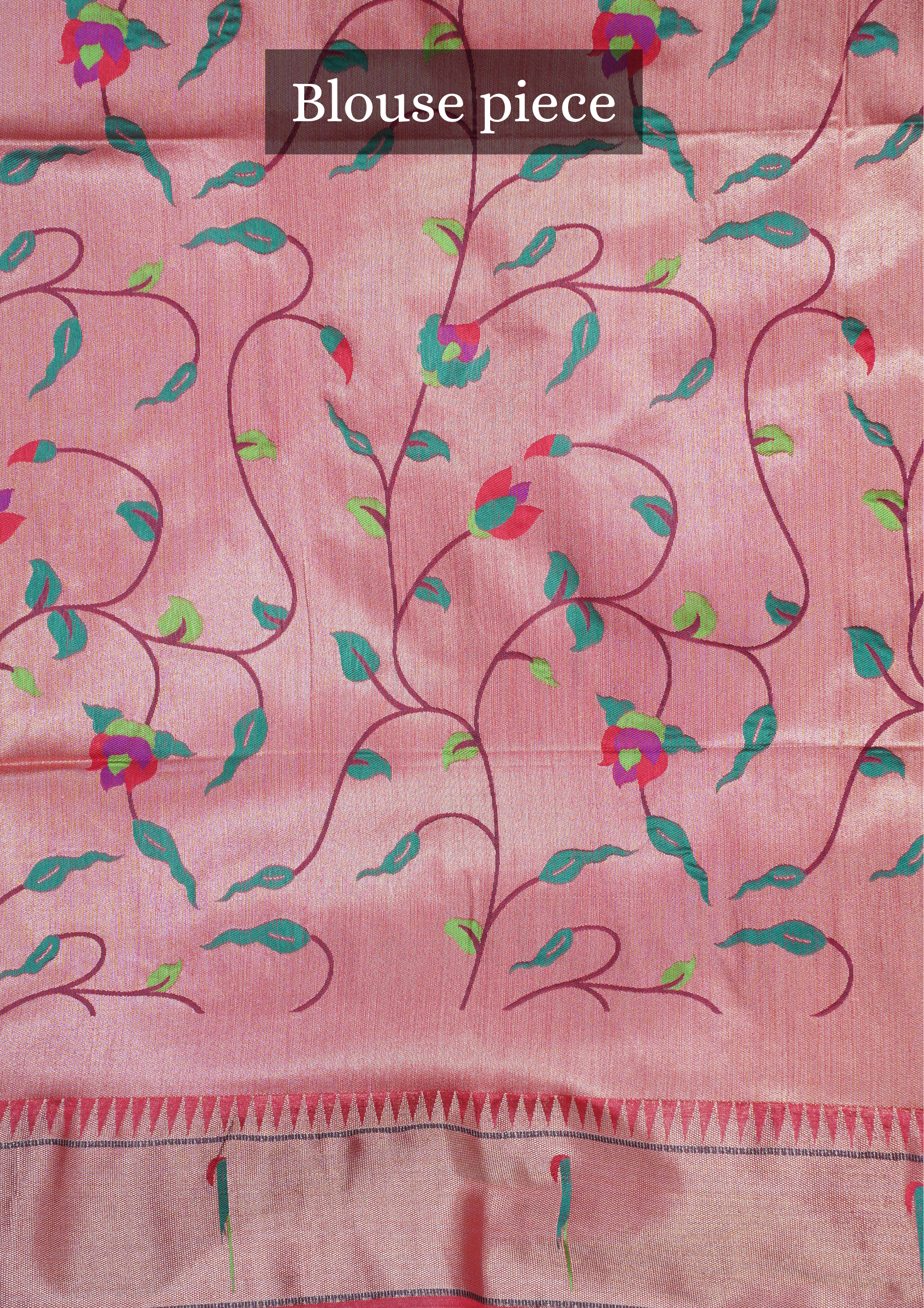 UTSAV BANARAS 205: Crimson Red Banarasi Paithani Silk Saree With Peacock Motif