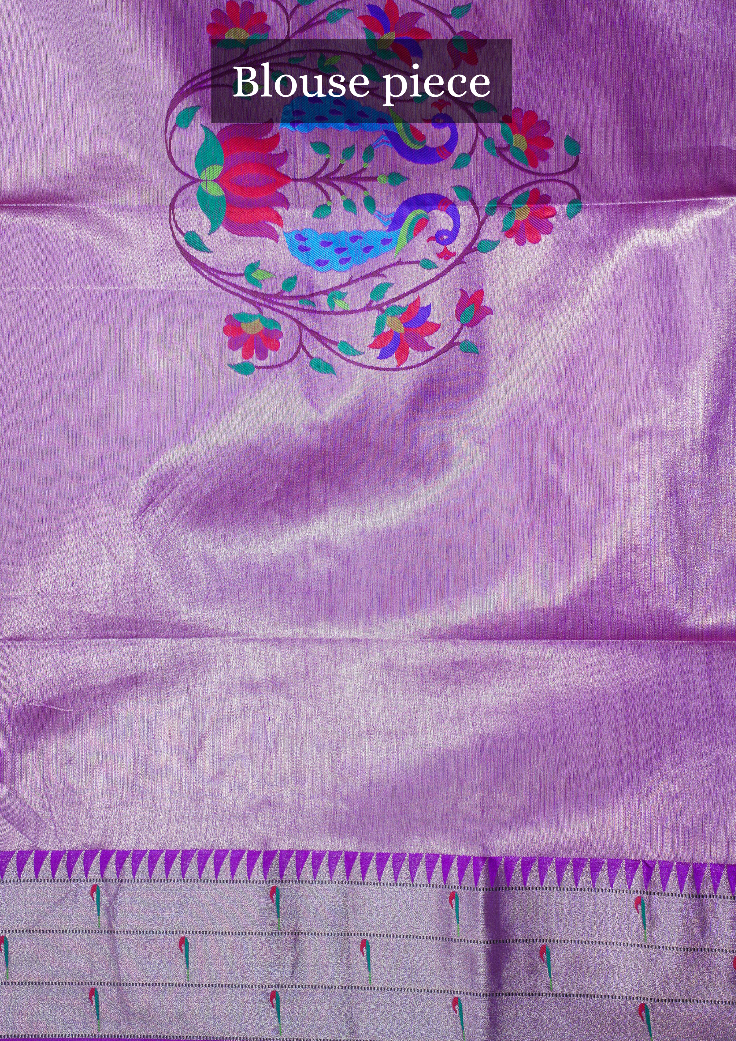 "UTSAV BANARAS 201: Magenta Banarasi Paithani Silk Saree With Peacock Motif