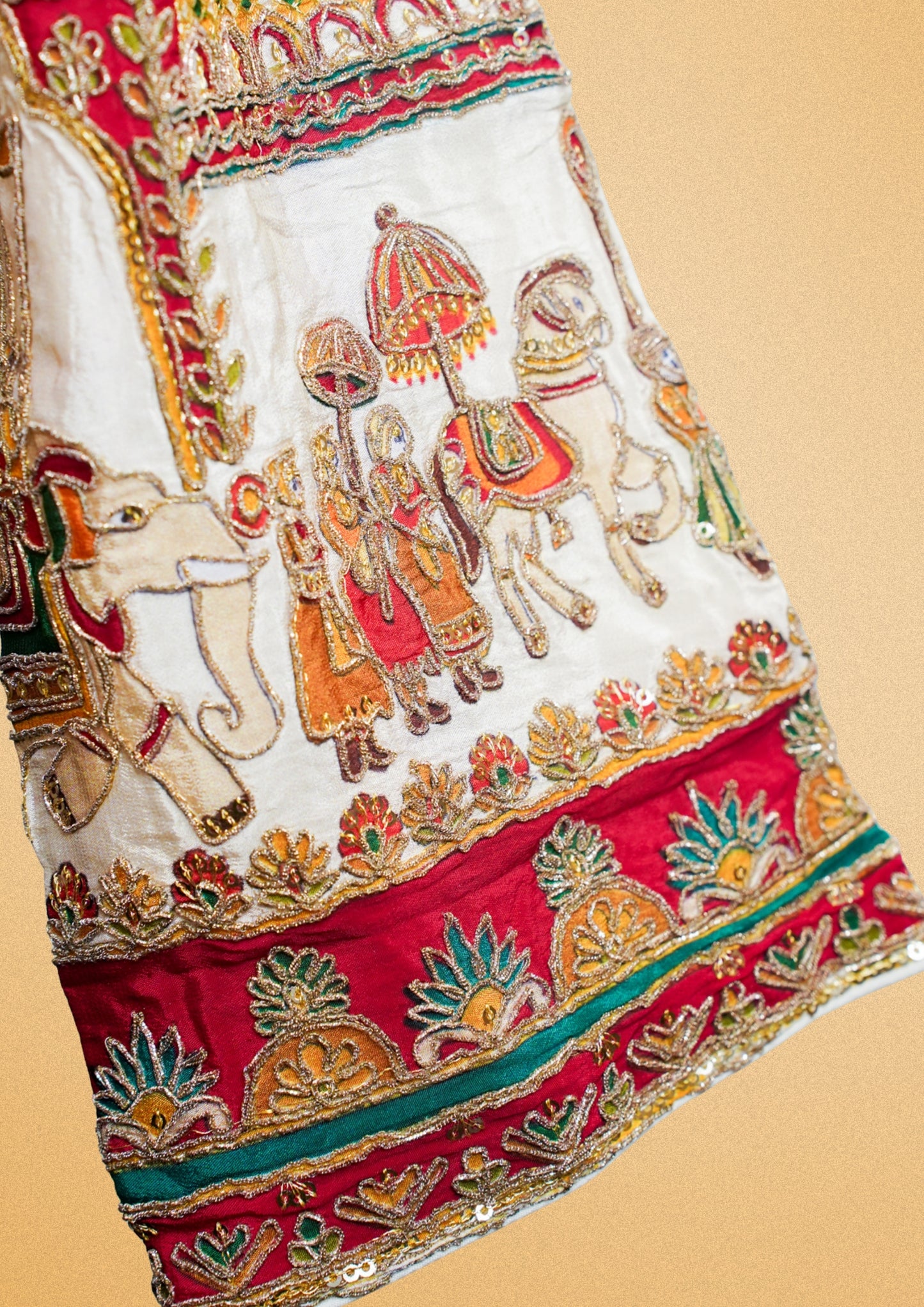 "RDM BL 008" Handcrafted Banarasi Silk Blouse with Royal Embroidery & Traditional Motifs