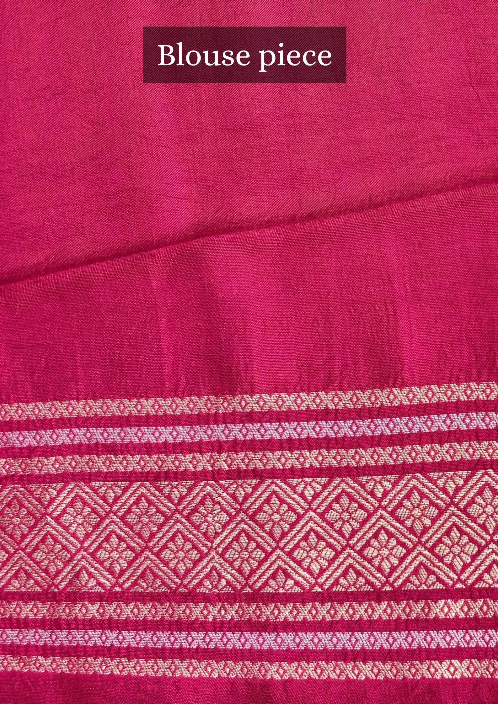 Waah Banaras 157: Pinkish Red Mashru Silk Saree with Sona Rupa Zari Stripes & Key Feather Bird Motifs