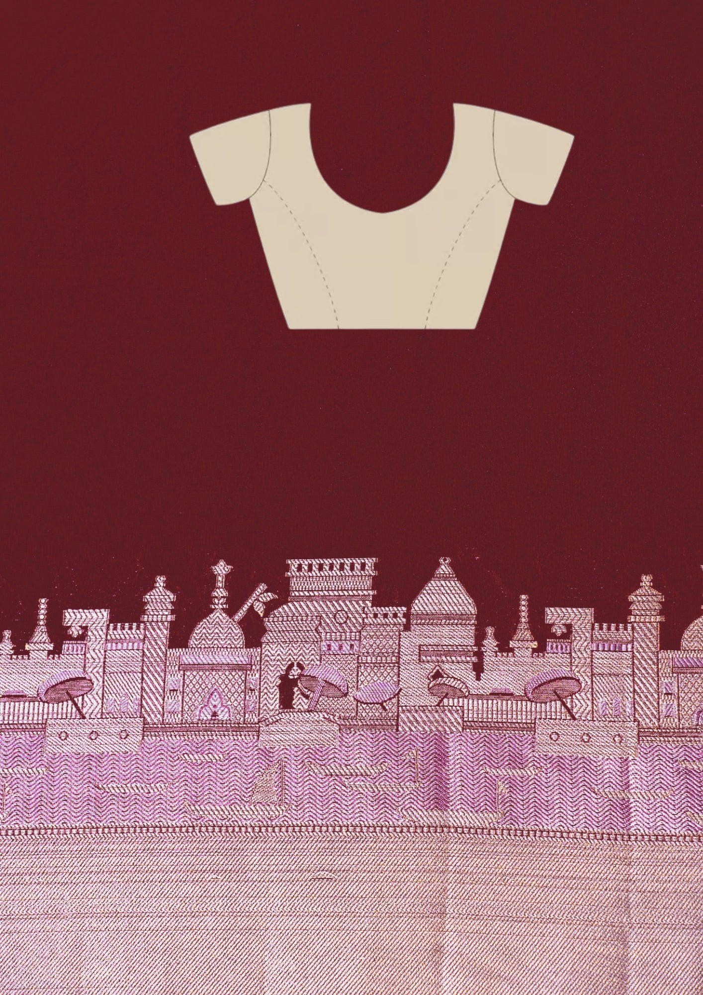"UTSAV BANARAS 003F" Banarasi Coffee Kashi Ghat Silk Saree with Pictorial Zari Weave