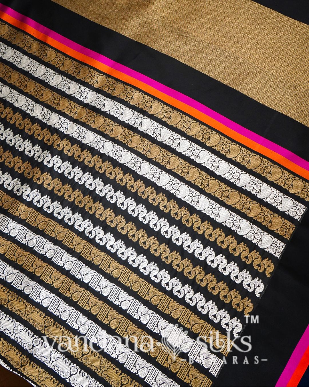 "VIRASAT 171" Pure Banarasi Silk Saree With Gold & Silver Zari