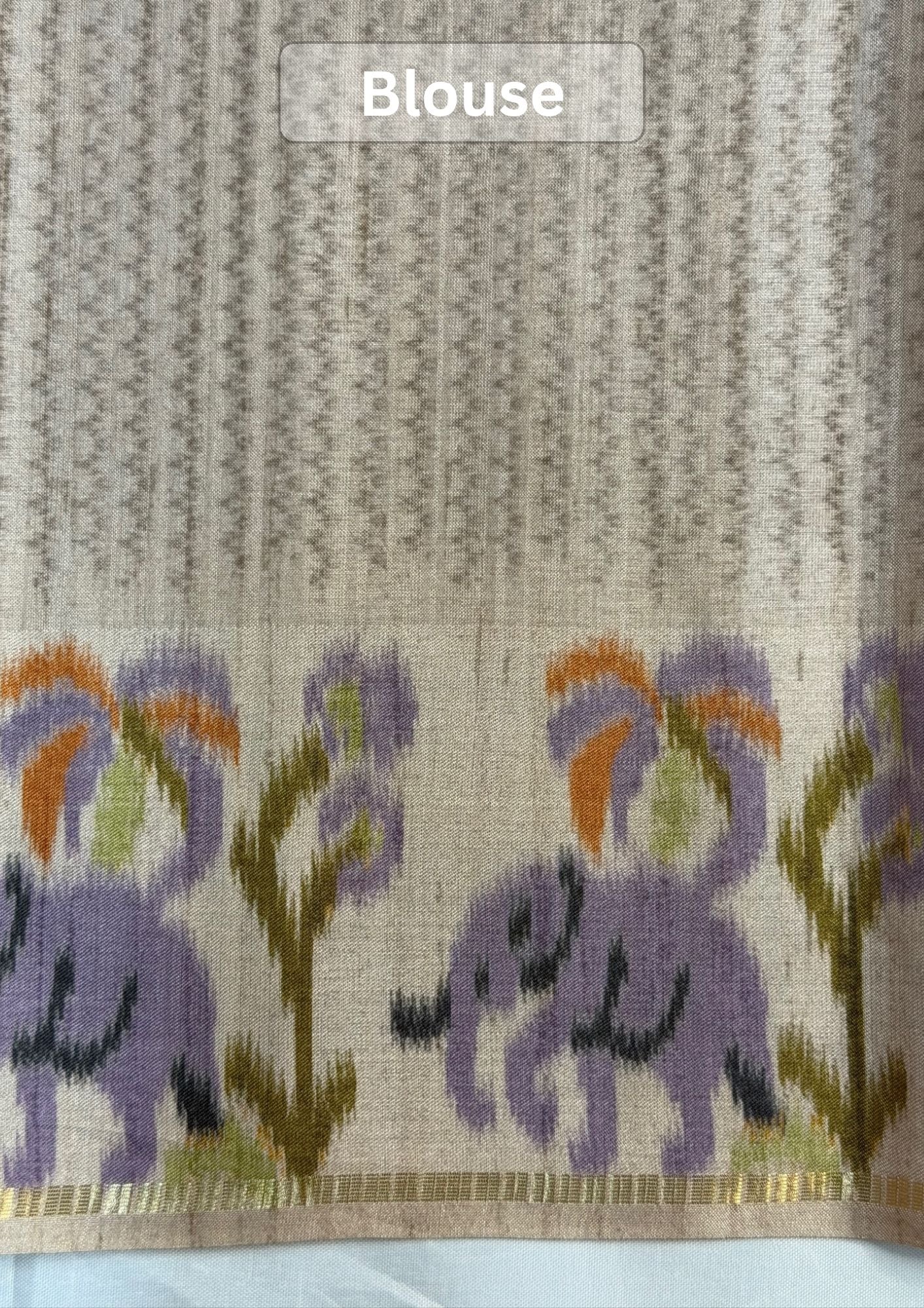 UTSAV BANARAS 393: Lavender Tussar Silk Saree With Zari Jacquard Check Line