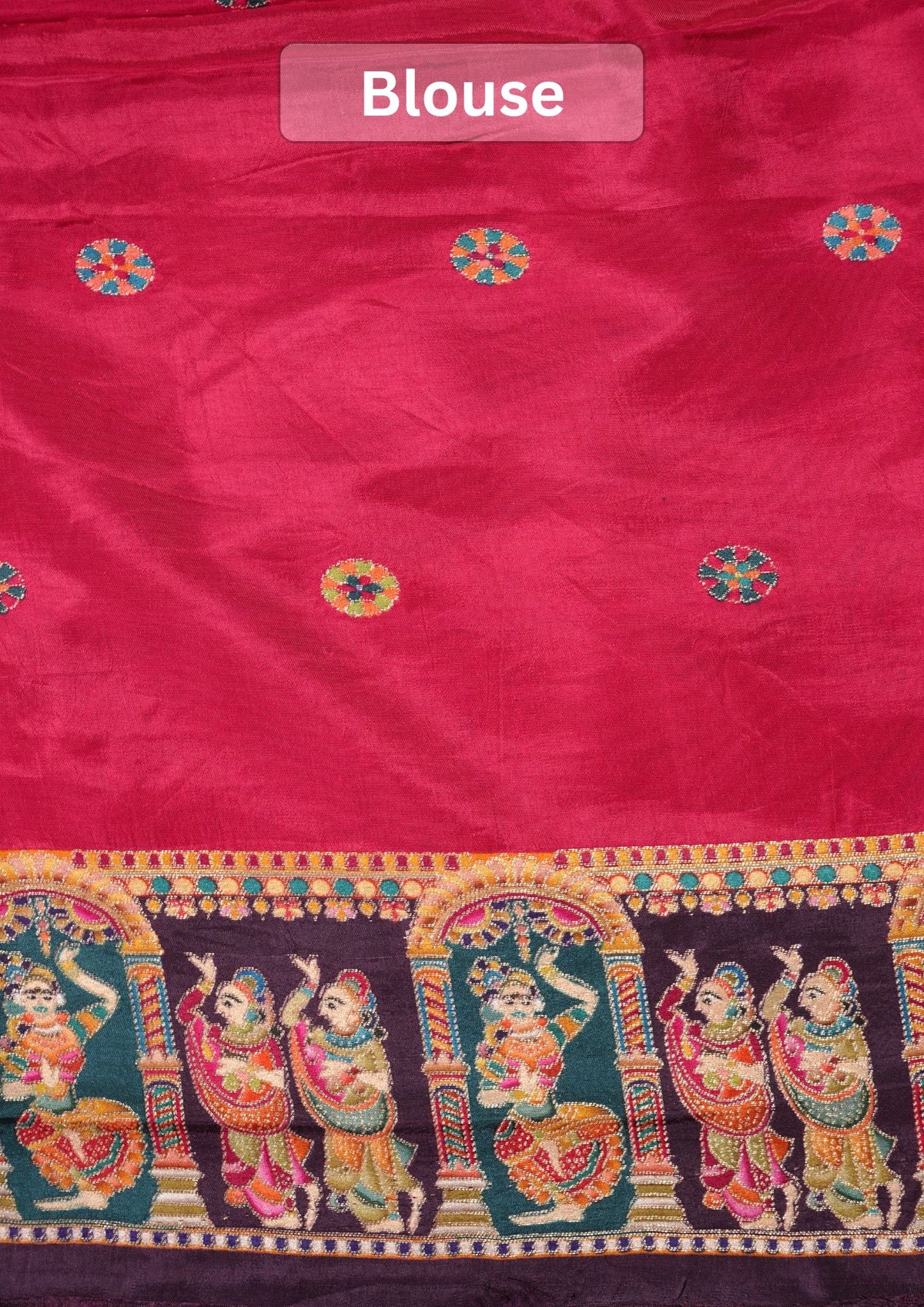 UTSAV BANARAS 477G: Coffee Brown Butter Silk Saree with Heritage Position Print & Contrast Blouse