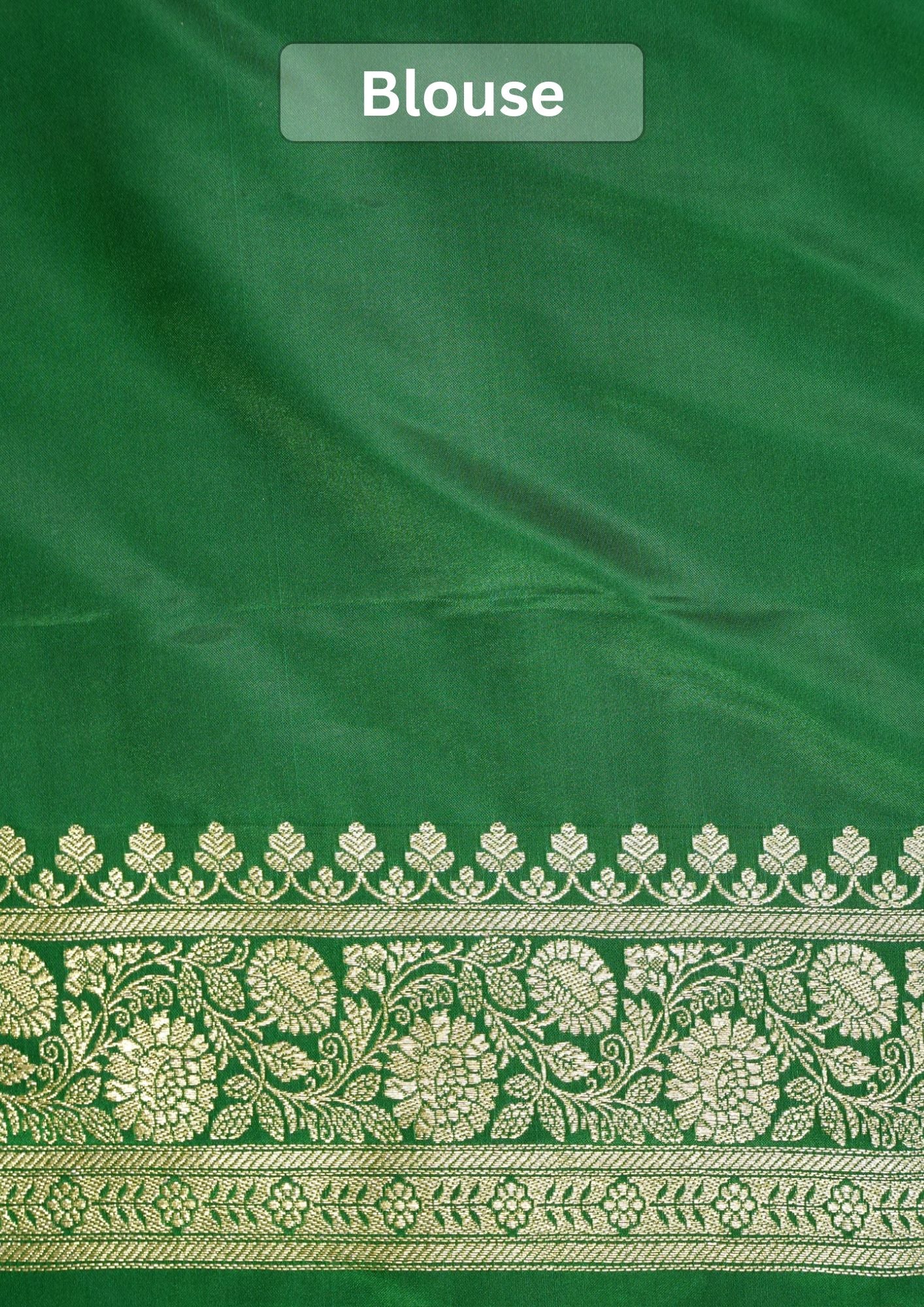 Waah Banaras173: Royal Red Satin Silk Banarasi Saree with Zig-Zag Buti & Contrast Pallu