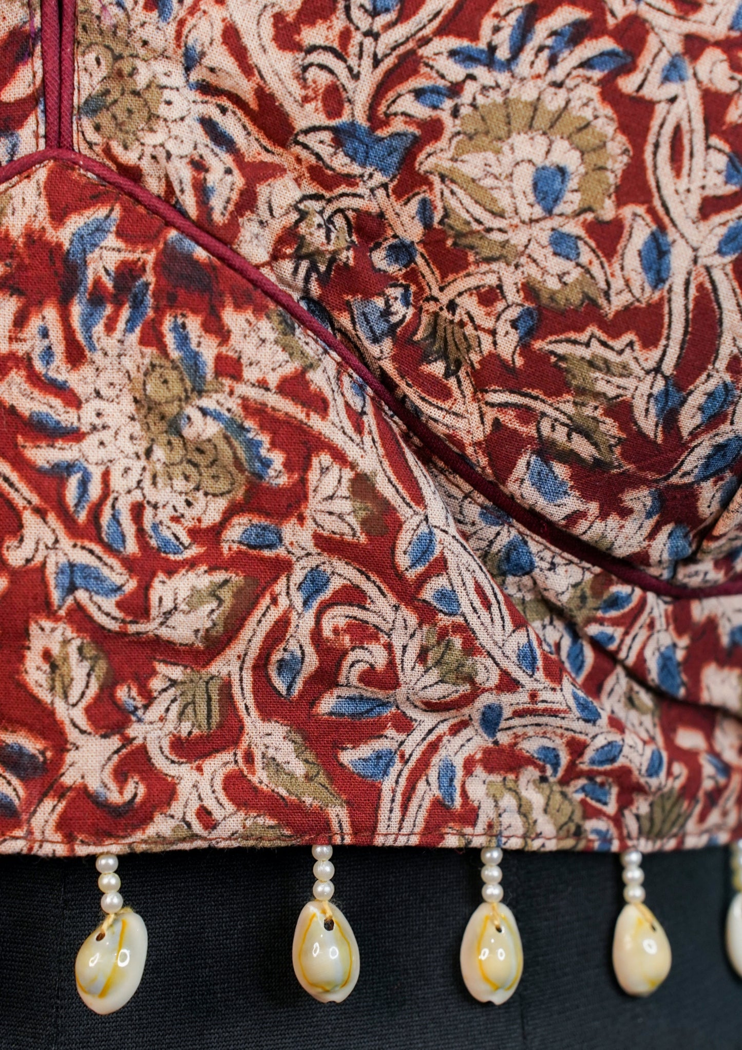 "RDM BL 005" Banarasi Designer Blouse with Shell Tassels
