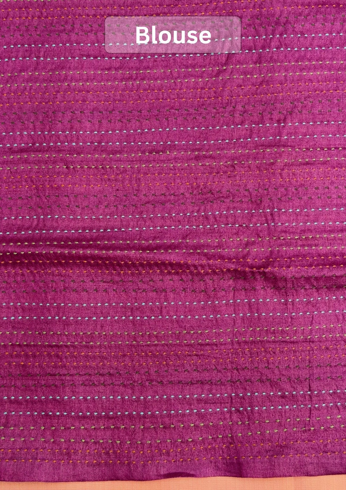 Founder Choice 066: Magenta Pure Organza Kora Saree with Sequins, Handcrafted Appliqué Pallu & Artistic Handwork Border
