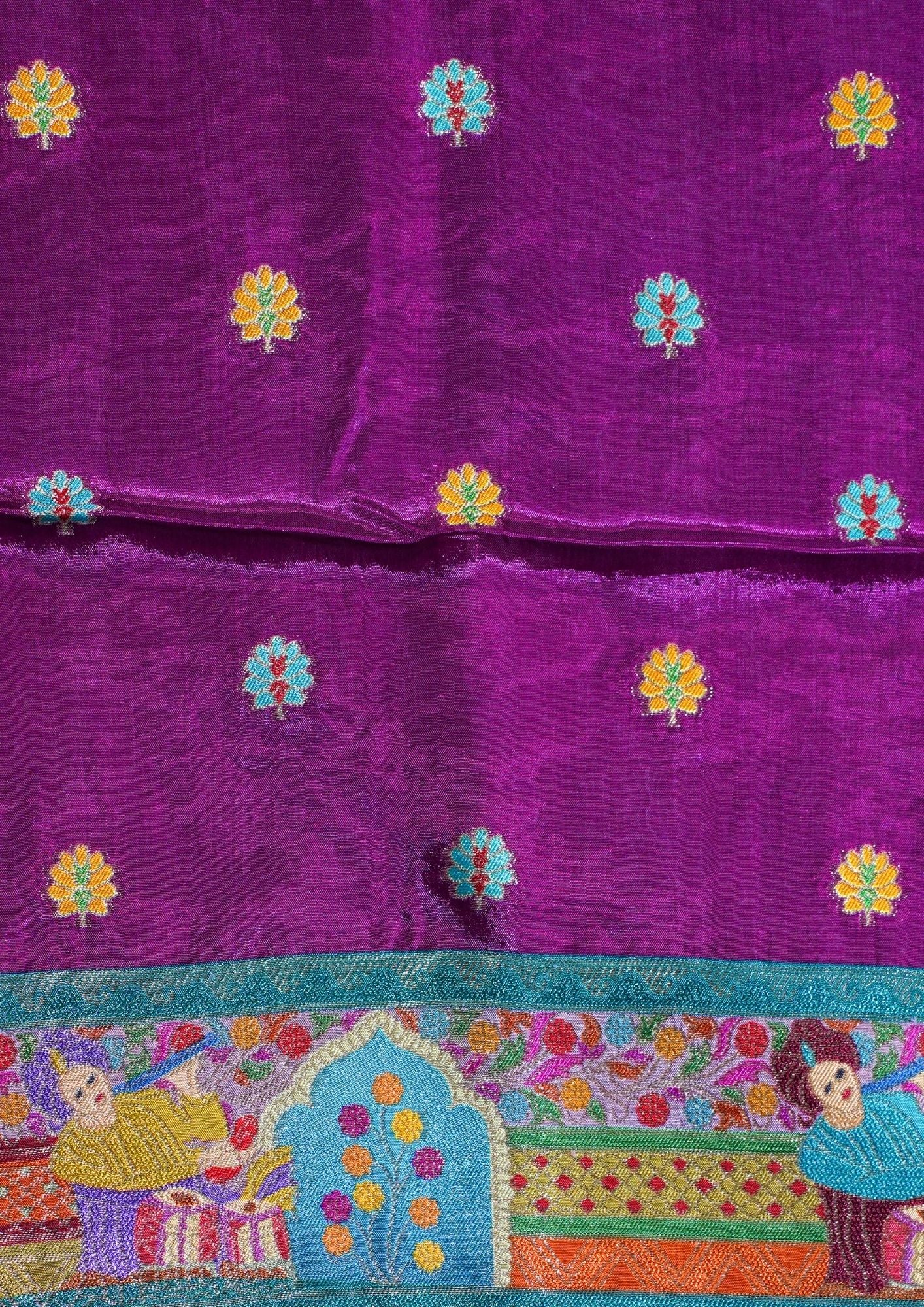 "Waah Banaras 077" Banarasi Lavender Meenakari Mashru Silk Saree
