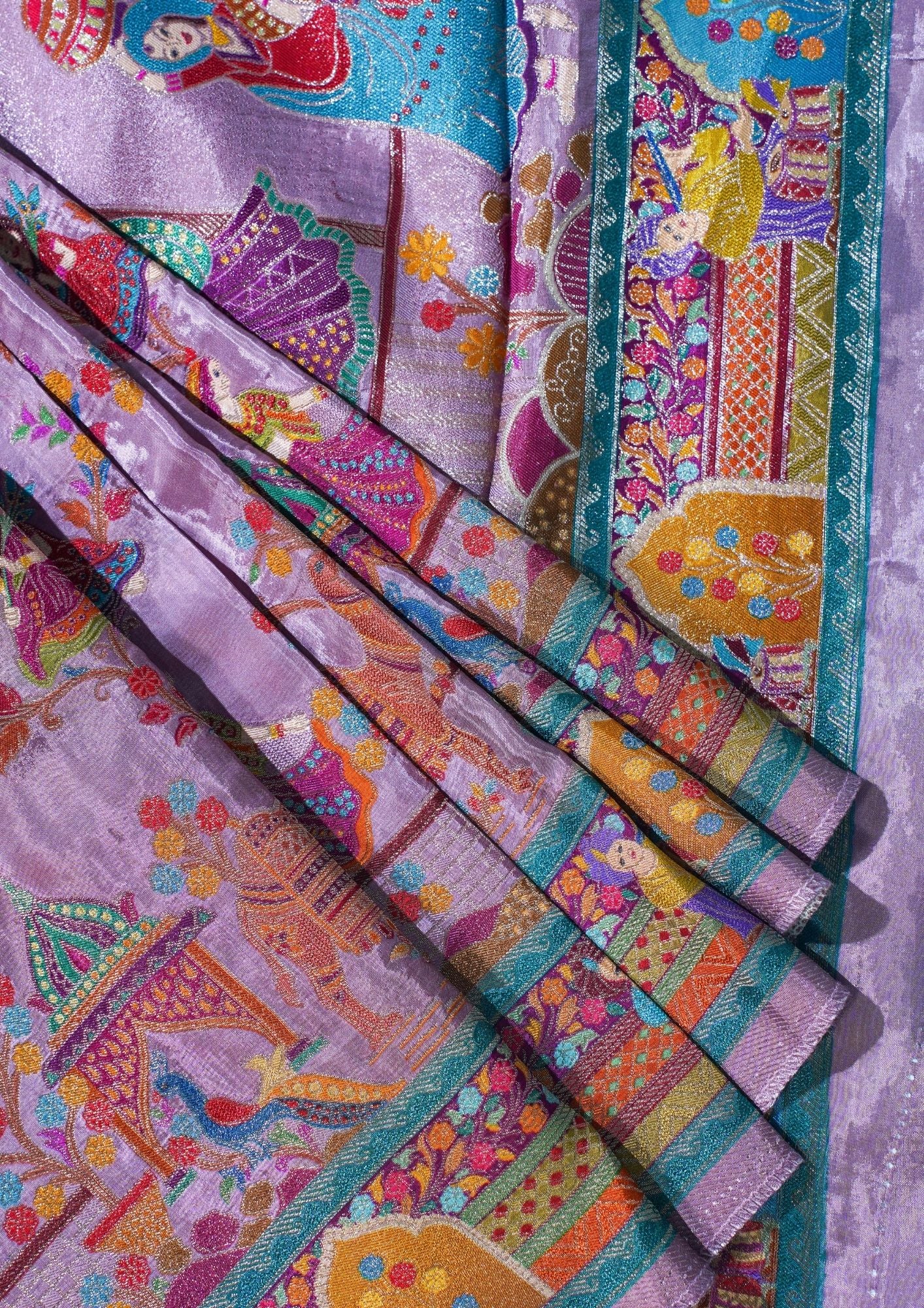 "Waah Banaras 077" Banarasi Lavender Meenakari Mashru Silk Saree