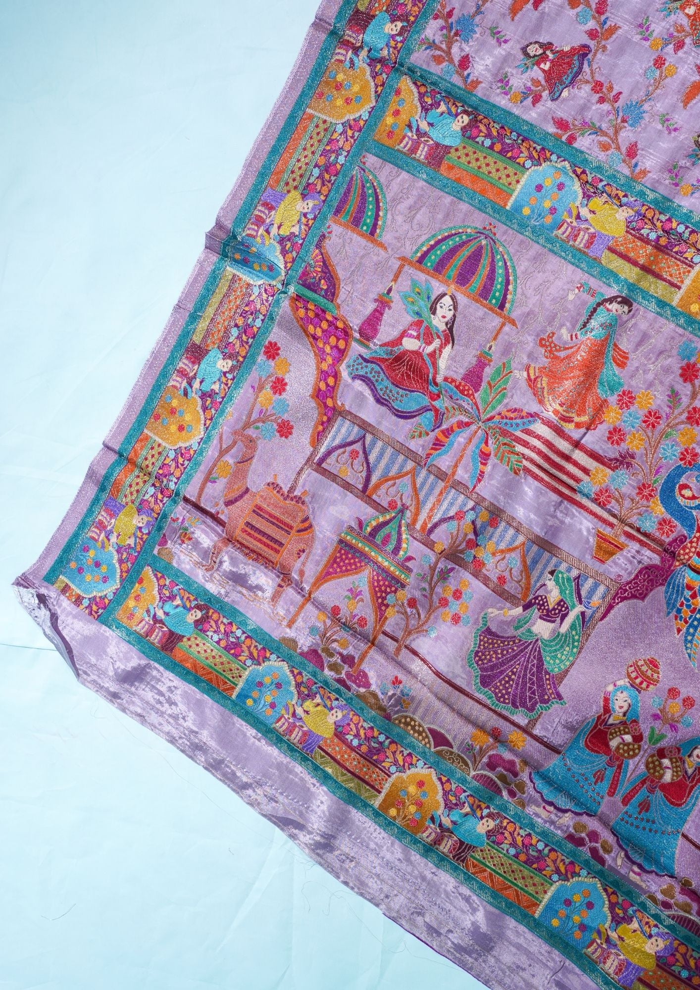 "Waah Banaras 077" Banarasi Lavender Meenakari Mashru Silk Saree