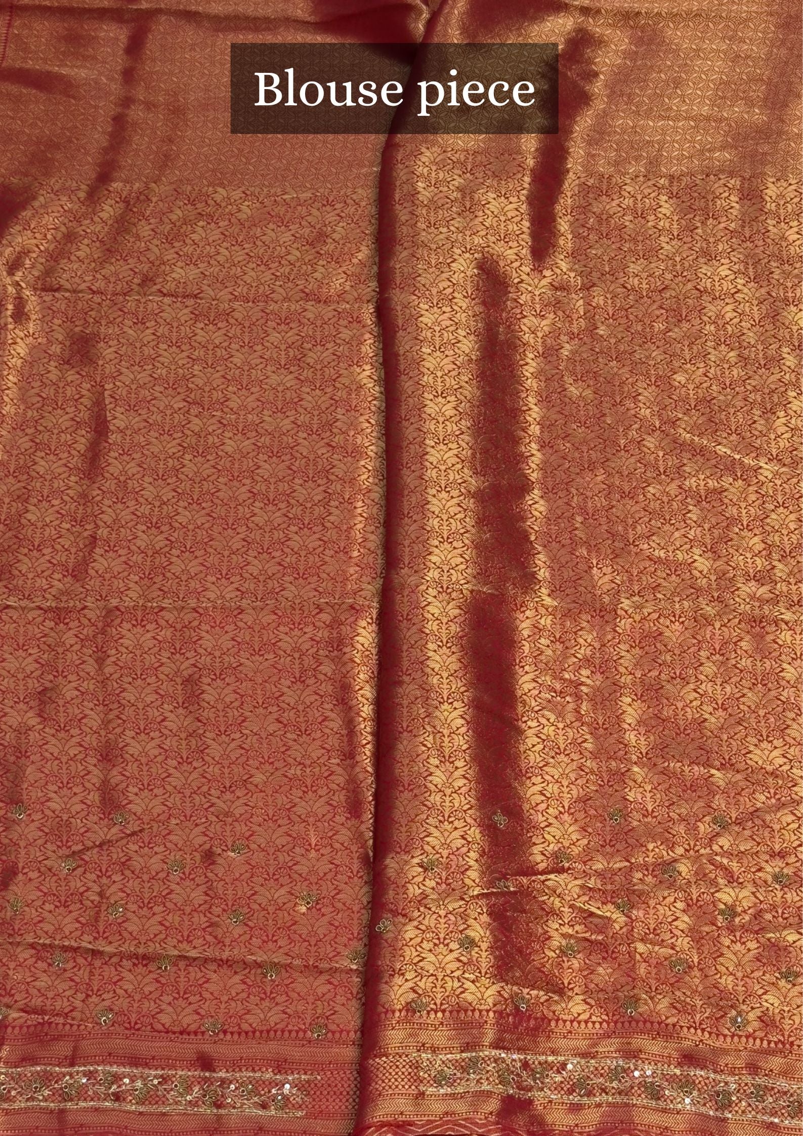 VIRASAT 383: Surkh Laal Brocade Silk Saree with Hand Zardozi Buta & Subtle Gold Zari