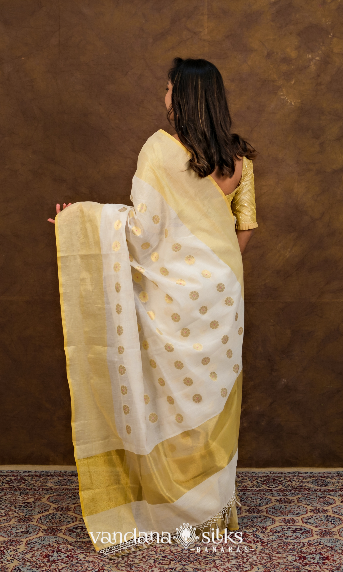 "UTSAV BANARAS 019" Nita Ambani Inspired Pure Banarasi Chanderi Cotton Saree - Queen