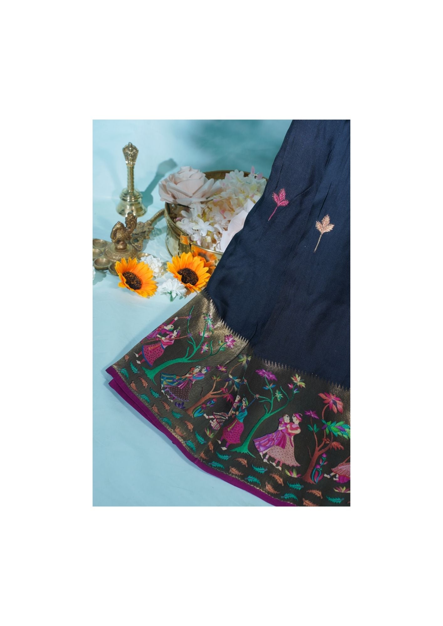 "Waah Banaras 76" Banarasi Black Meenakari Mashru Silk Saree