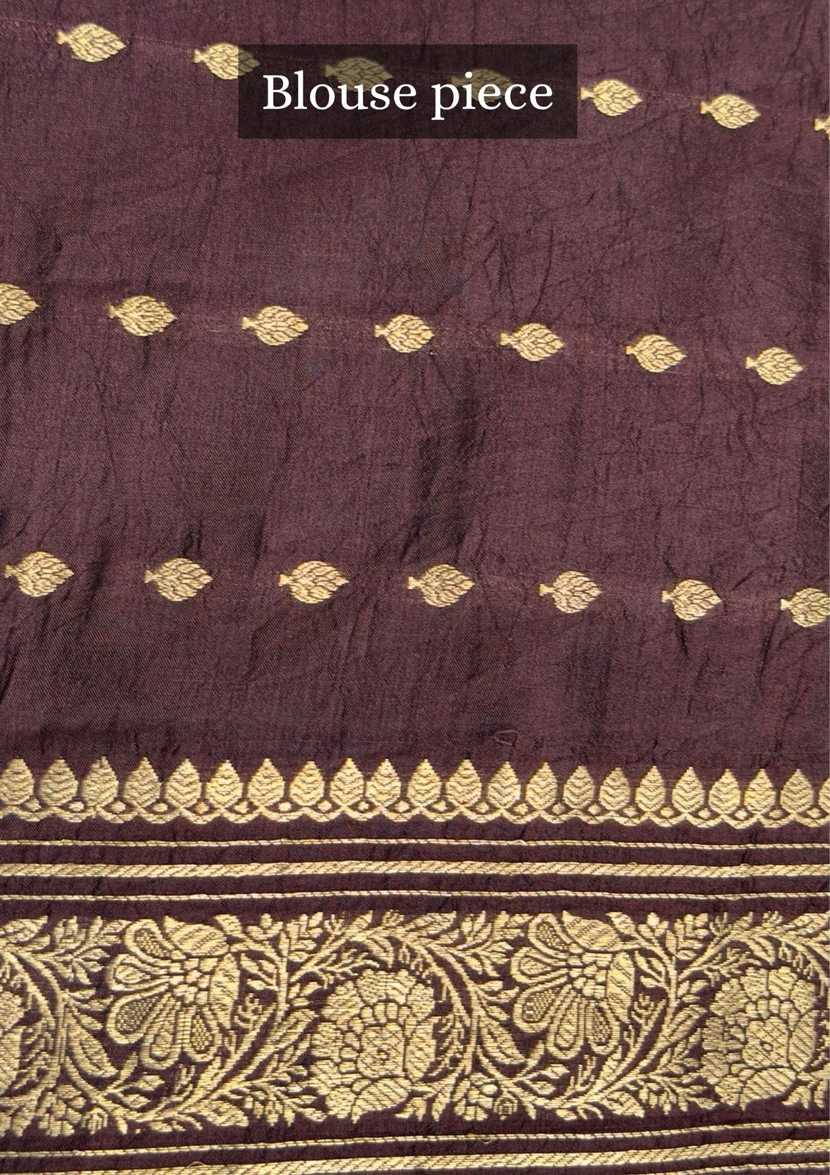 VIRASAT 371: Chocolate Brown Pure Mulberry Silk Saree with Zari Work