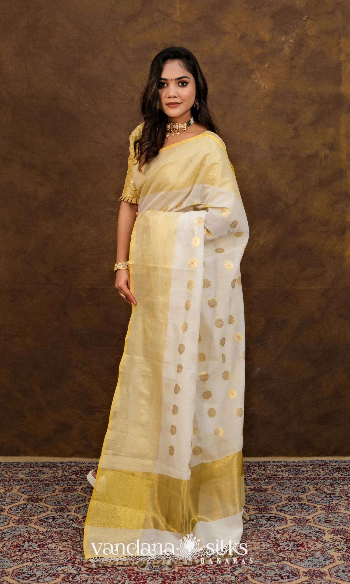 "UTSAV BANARAS 019" Nita Ambani Inspired Pure Banarasi Chanderi Cotton Saree - Queen