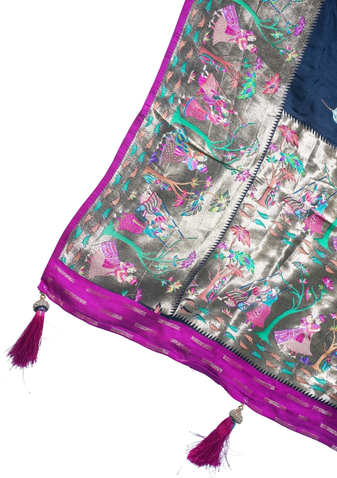 "Waah Banaras 76" Banarasi Black Meenakari Mashru Silk Saree