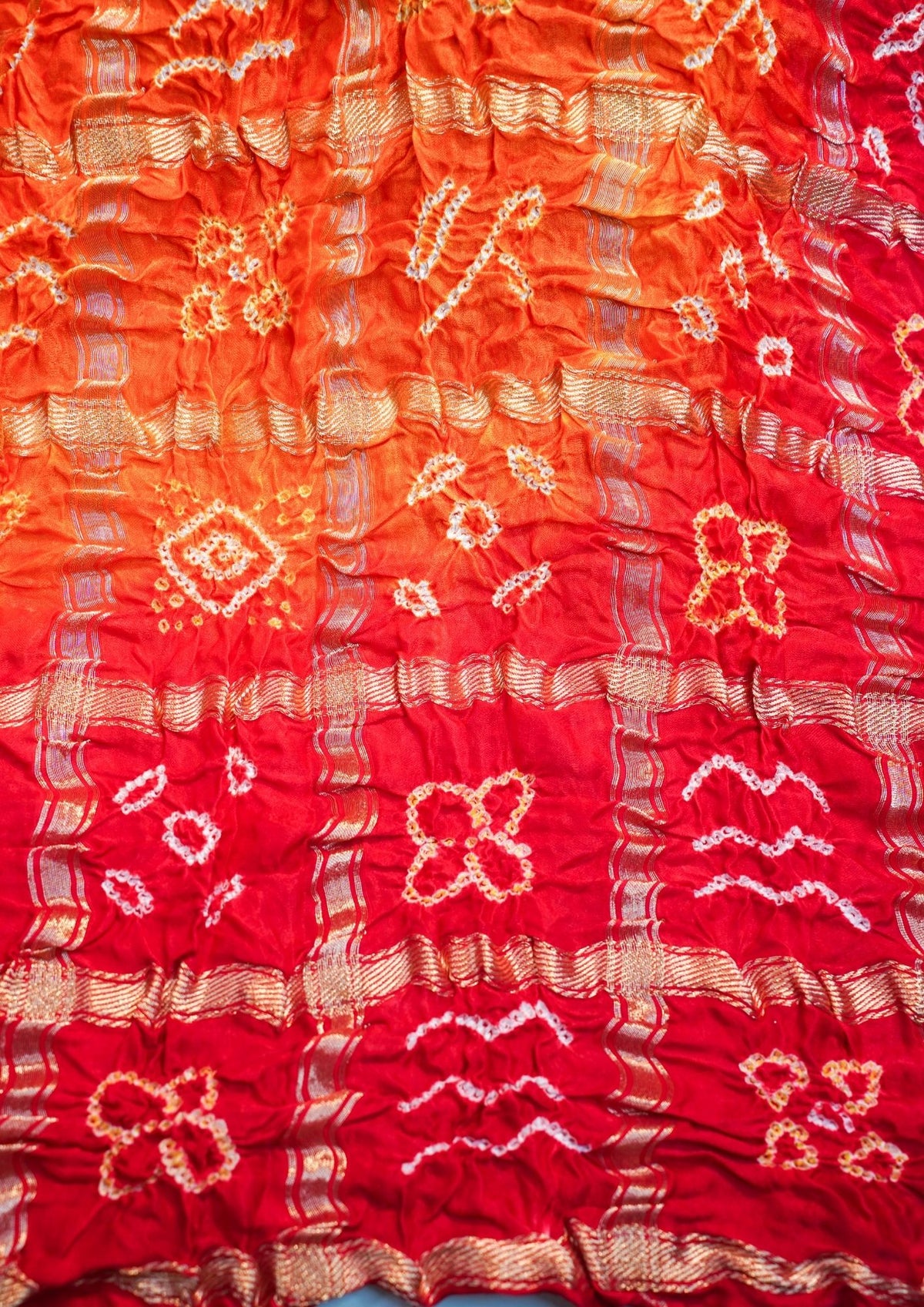 "VIRASAT 110A" Banarasi Rich Red Pure Gajji Ghat Chola Bandhej Handloom Saree