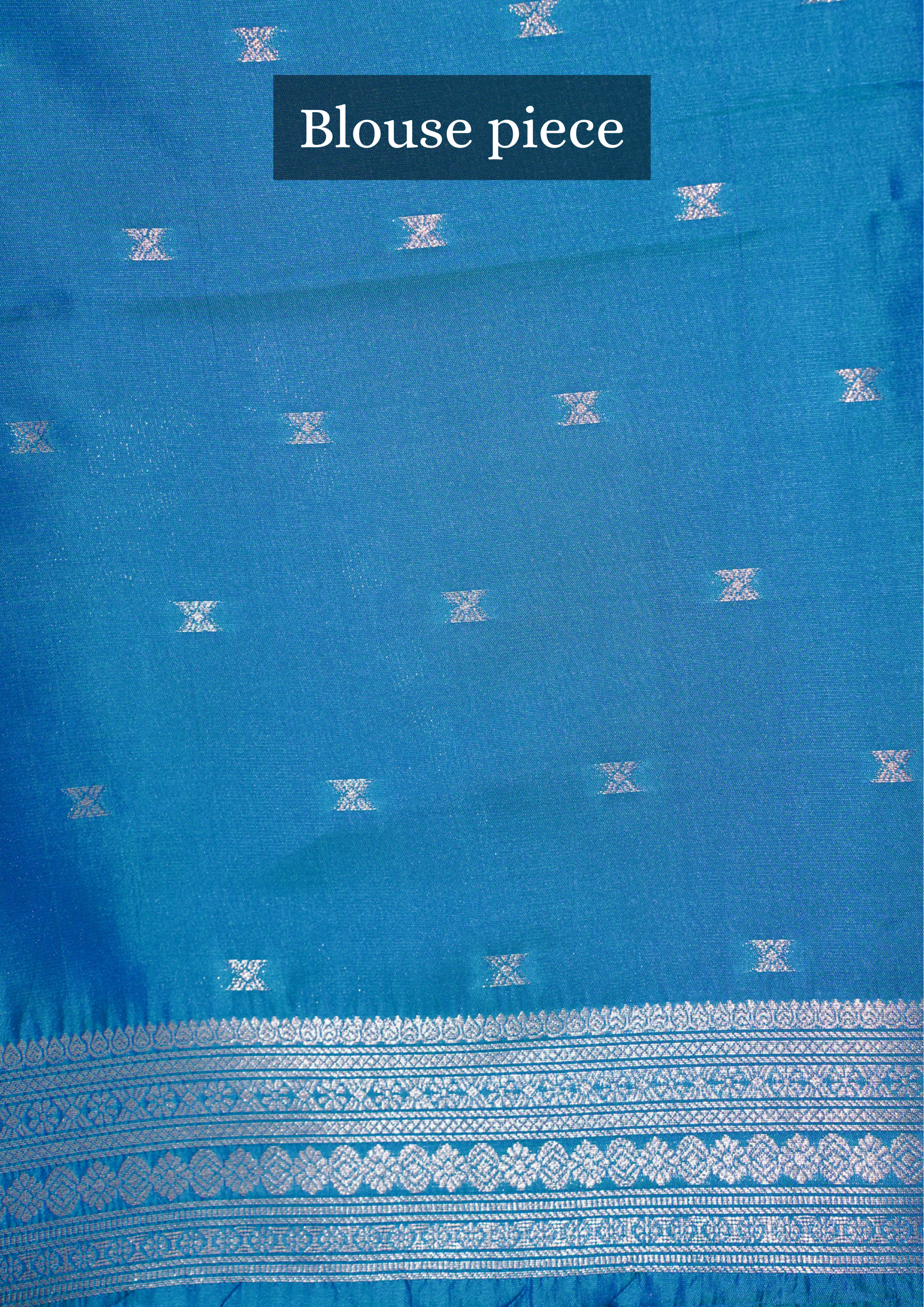UTSAV BANARAS 313 Turquoise Blue Raw Silk Banarasi Saree with Floral Buti & Zari Peacock Border
