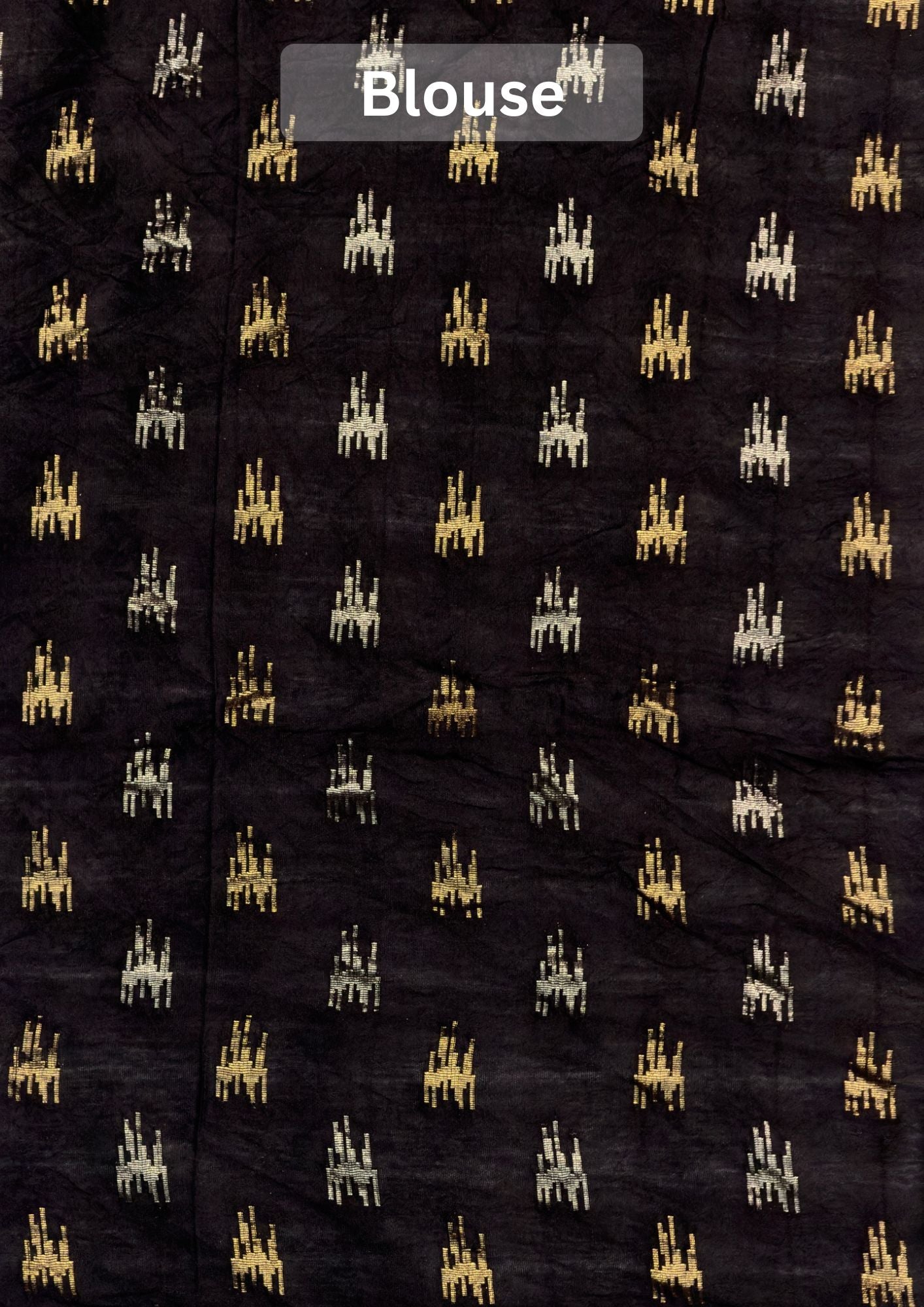 UTSAV BANARAS 288: Slate Grey Tussar Georgette Saree with Beautiful Kalamkari Floral Border
