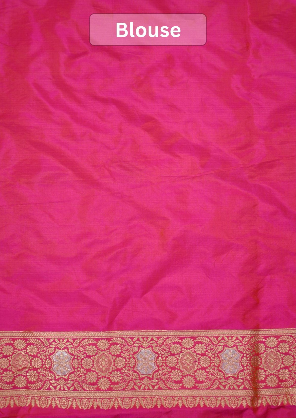 VIRASAT 433C: Gajari Pink Dual Tone Pure Katan Silk Alfi Saree with Sona Rupa Zari Floral Jaal & Zari Border | Silk Mark Certified