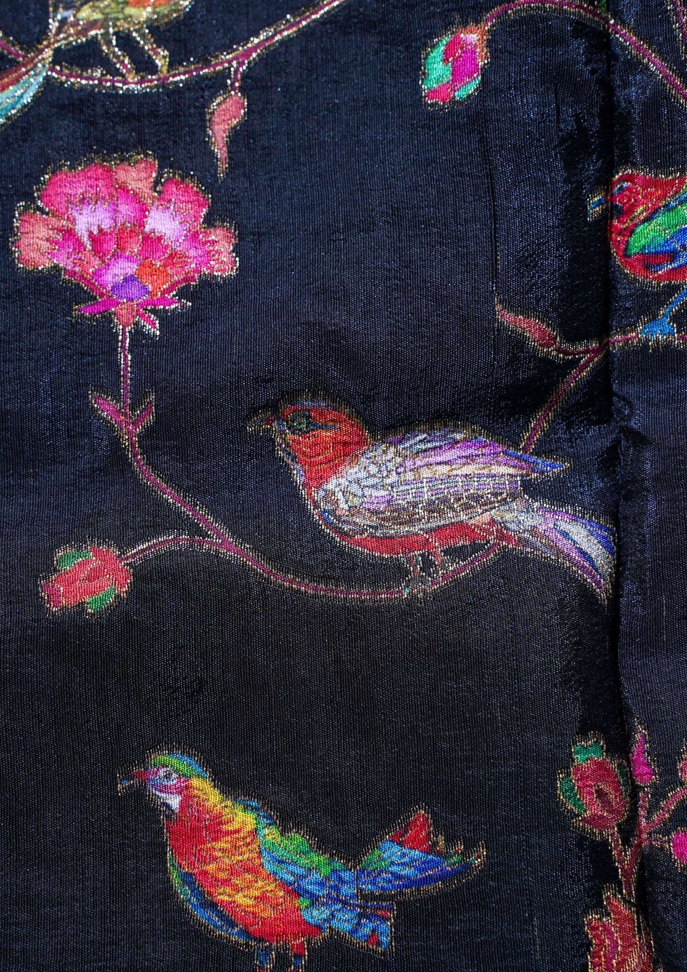 "Waah Banaras 075" Banarasi Black Meenakari Tussar Silk Saree