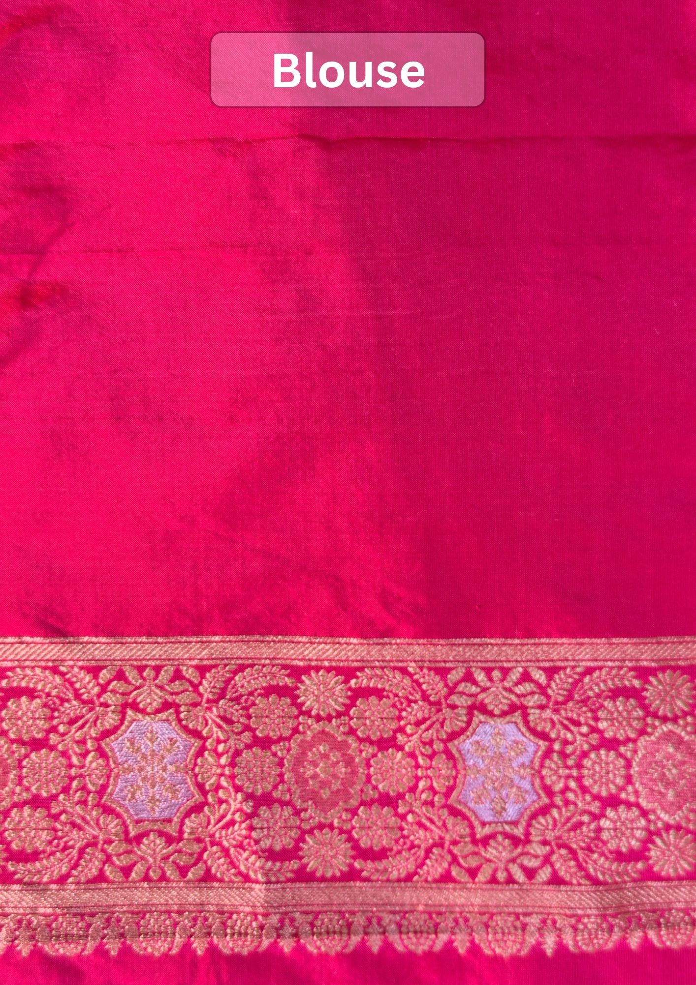 VIRASAT 433: Silk Mark Certified Hot Pink Pure Handloom Katan Silk Saree with Kadwa Sona Rupa Zari Jaal