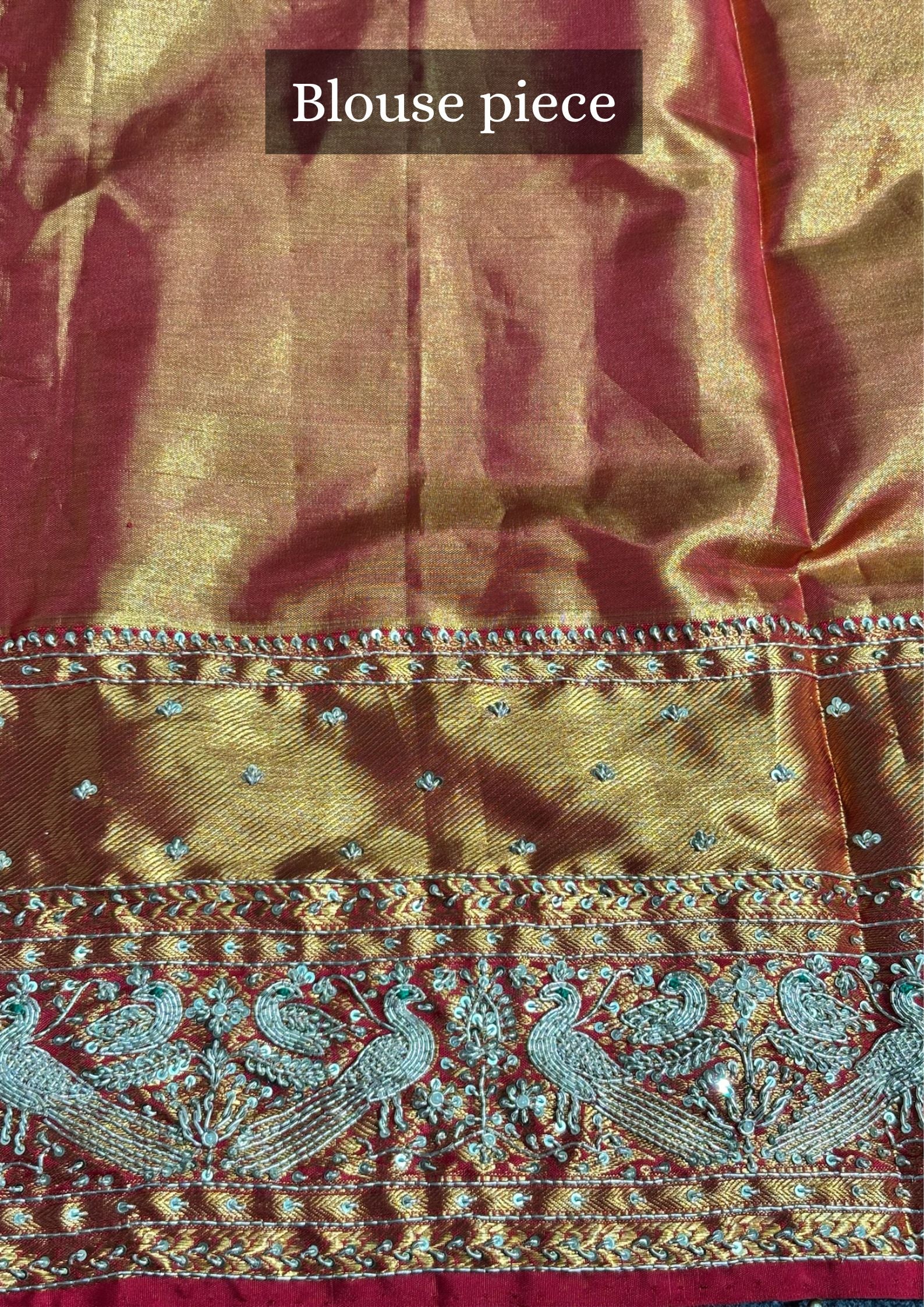 VIRASAT 381: Royal Gold Kanjivaram Silk Saree with Hand Mehreen Zardozi Work (Silk Mark Certified)