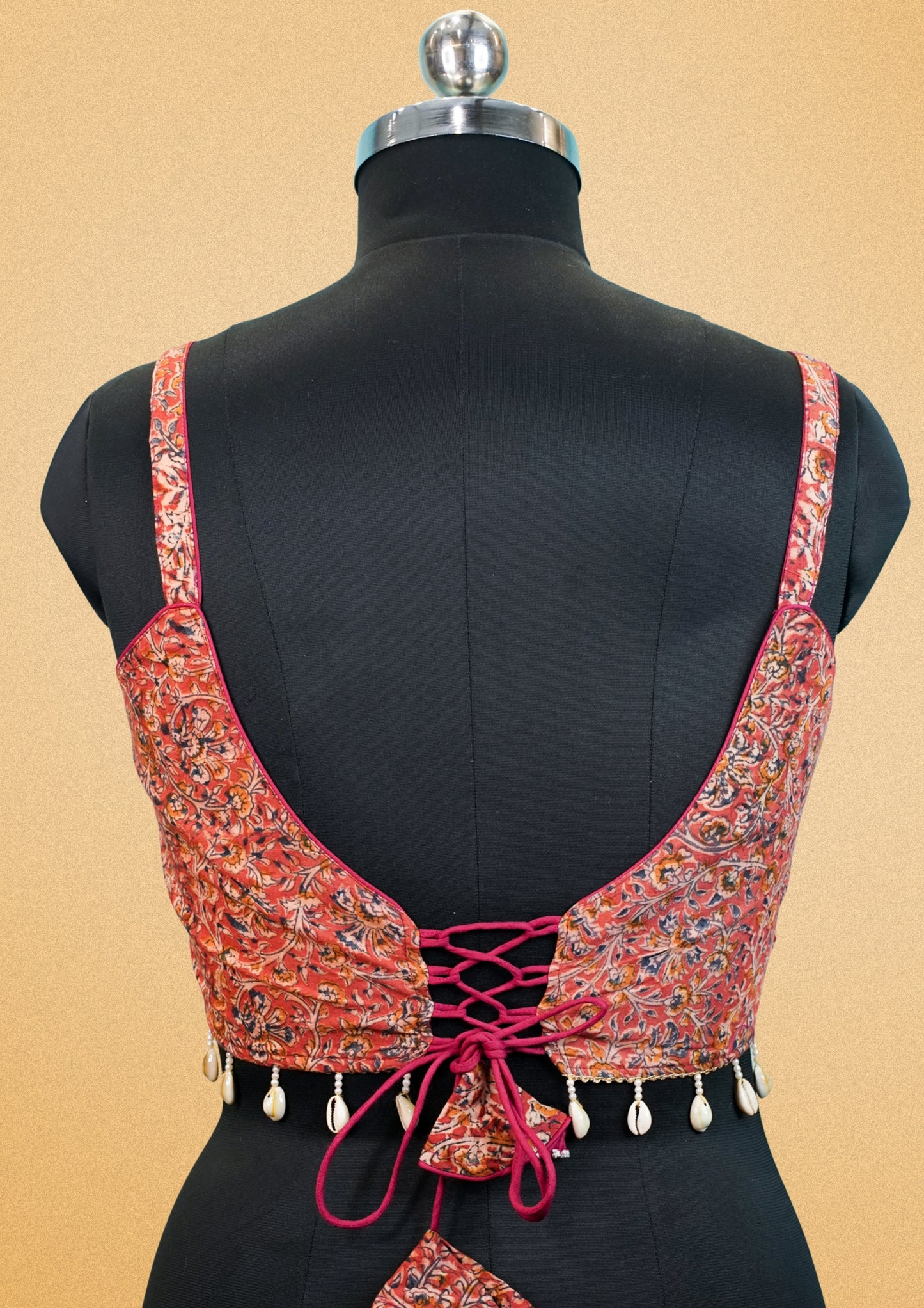 "RDM BL 002" Banarasi Designer Blouse with Shell Tassels