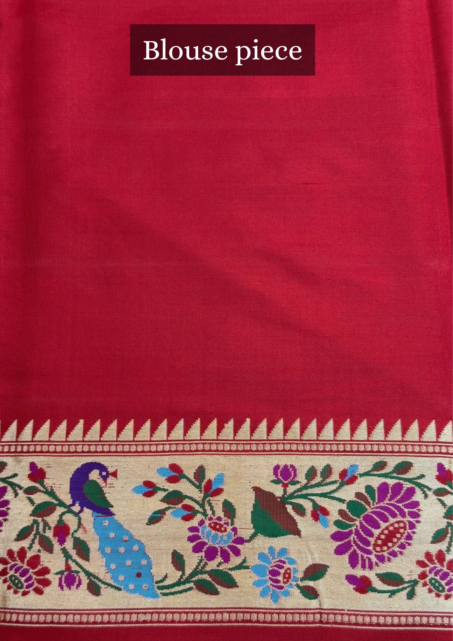 VIRASAT 373: Navy Blue Pure Patola Silk Saree with Paithani Border & Pallu (Silk Mark Certified)