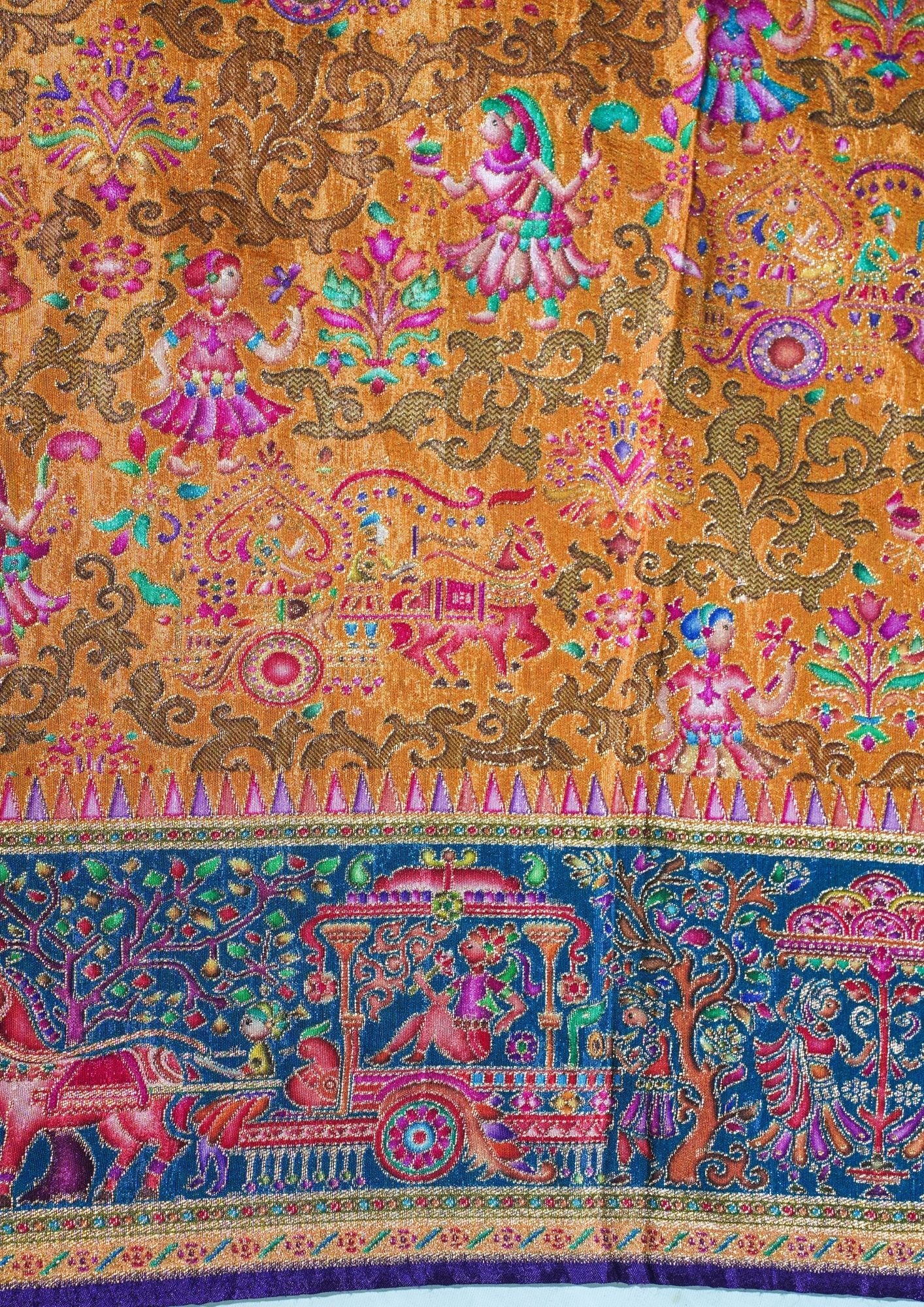 "Waah Banaras 074" Banarasi Mustard Gold Pashmina Silk Saree