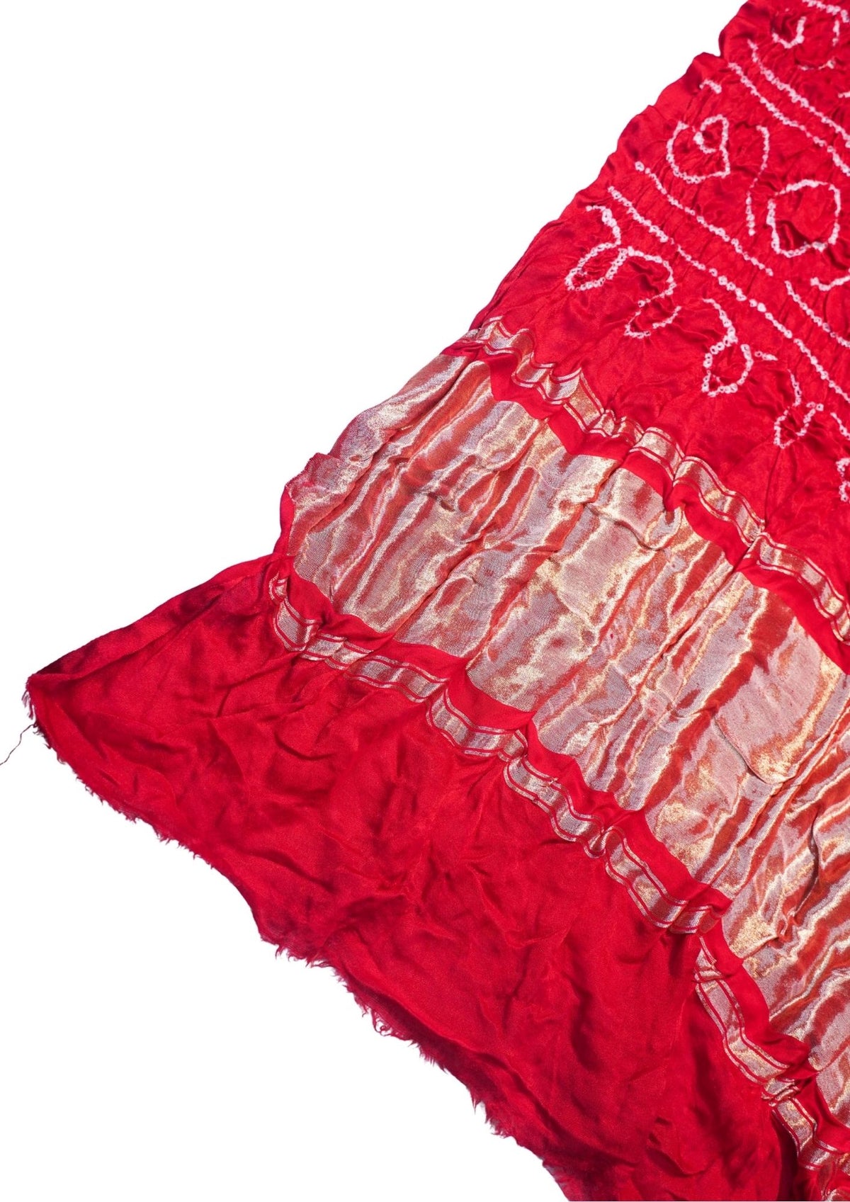 "VIRASAT 110A" Banarasi Rich Red Pure Gajji Ghat Chola Bandhej Handloom Saree