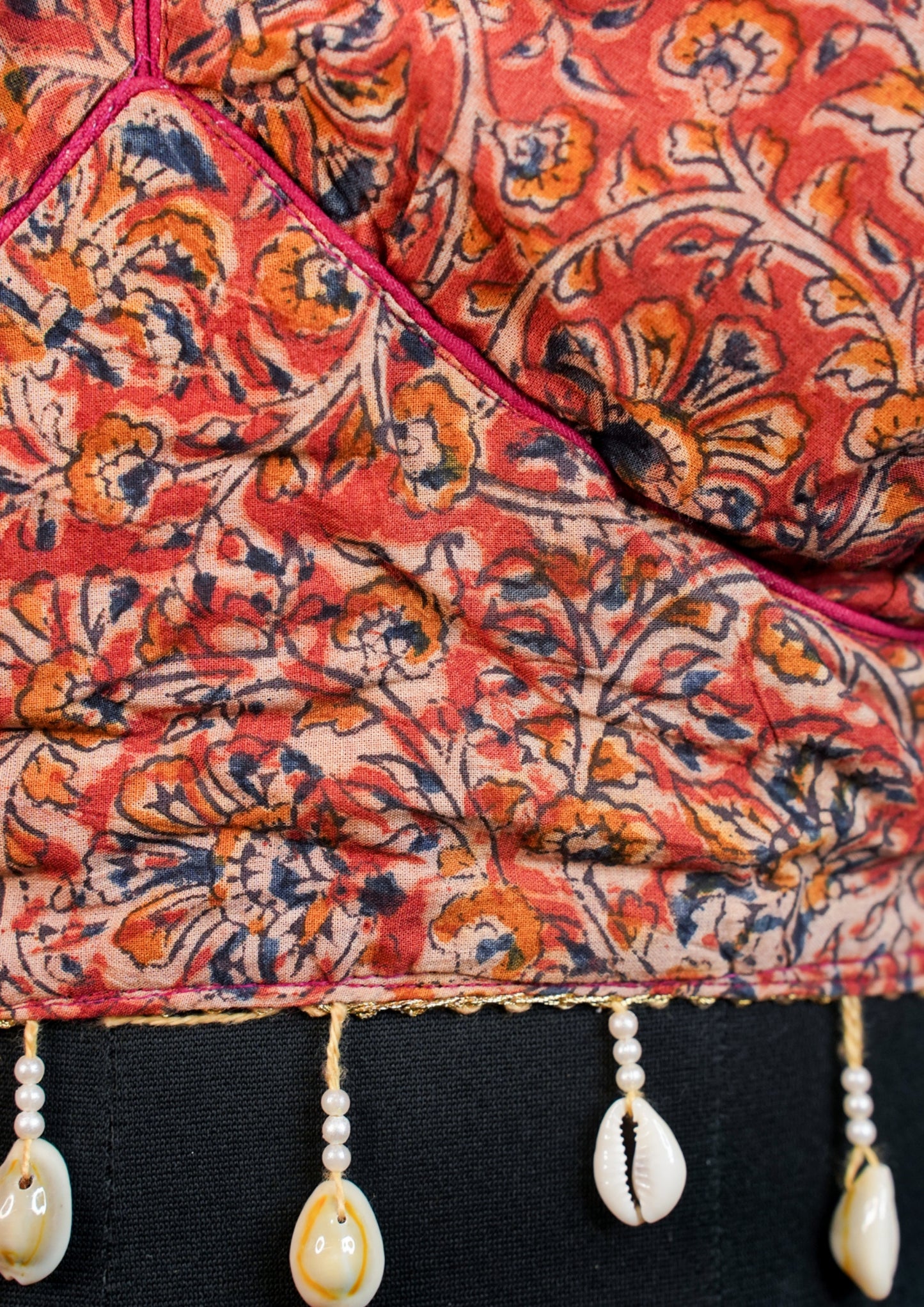 "RDM BL 002" Banarasi Designer Blouse with Shell Tassels