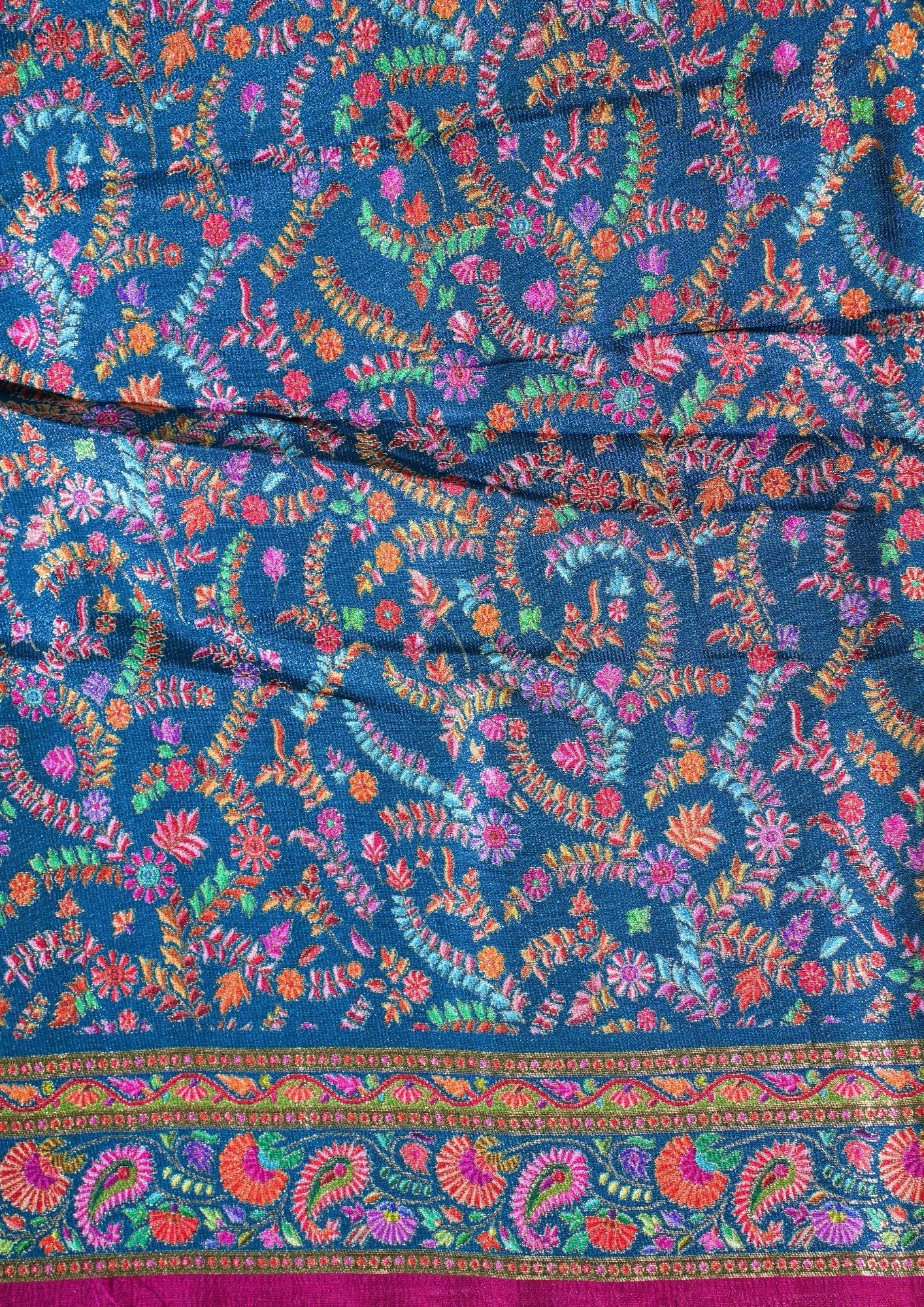 "Waah Banaras 073" Banarasi Royal Purple Meenakari Tussar Silk Saree