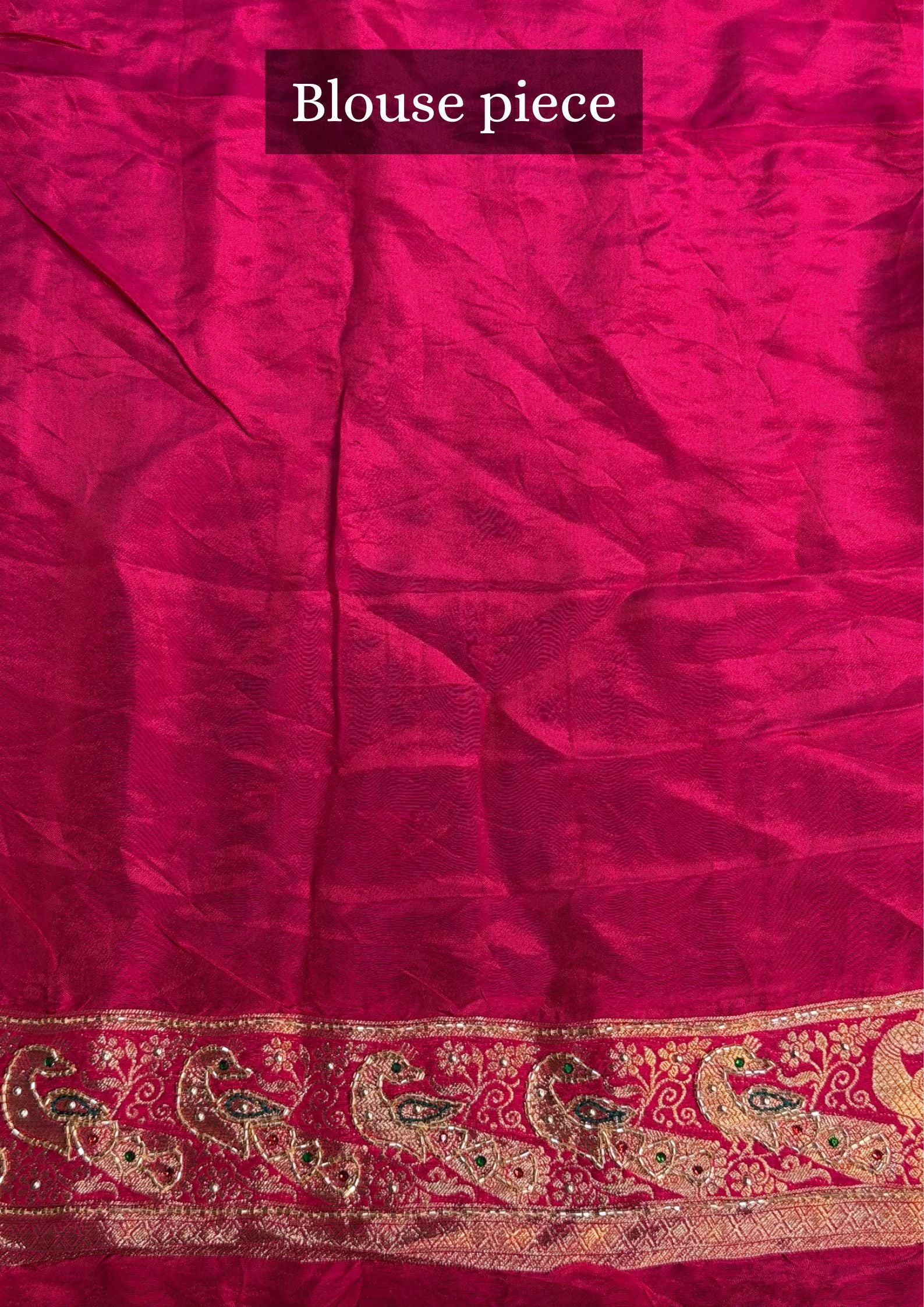 VIRASAT 415: Magenta Crepe Silk Saree with Hand Zardozi Work & Designer Border