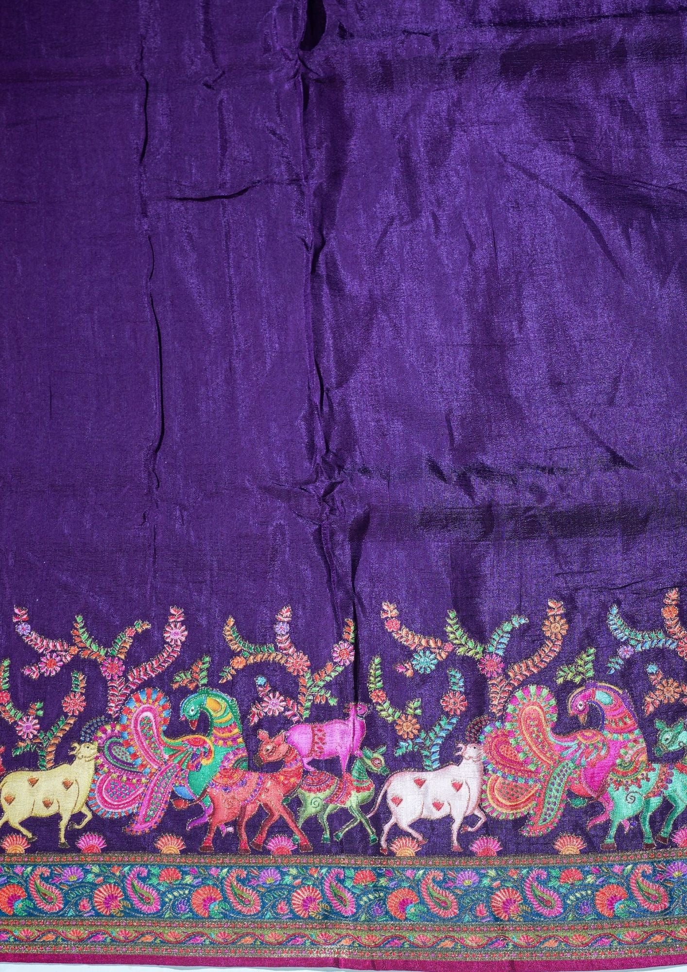 "Waah Banaras 073" Banarasi Royal Purple Meenakari Tussar Silk Saree