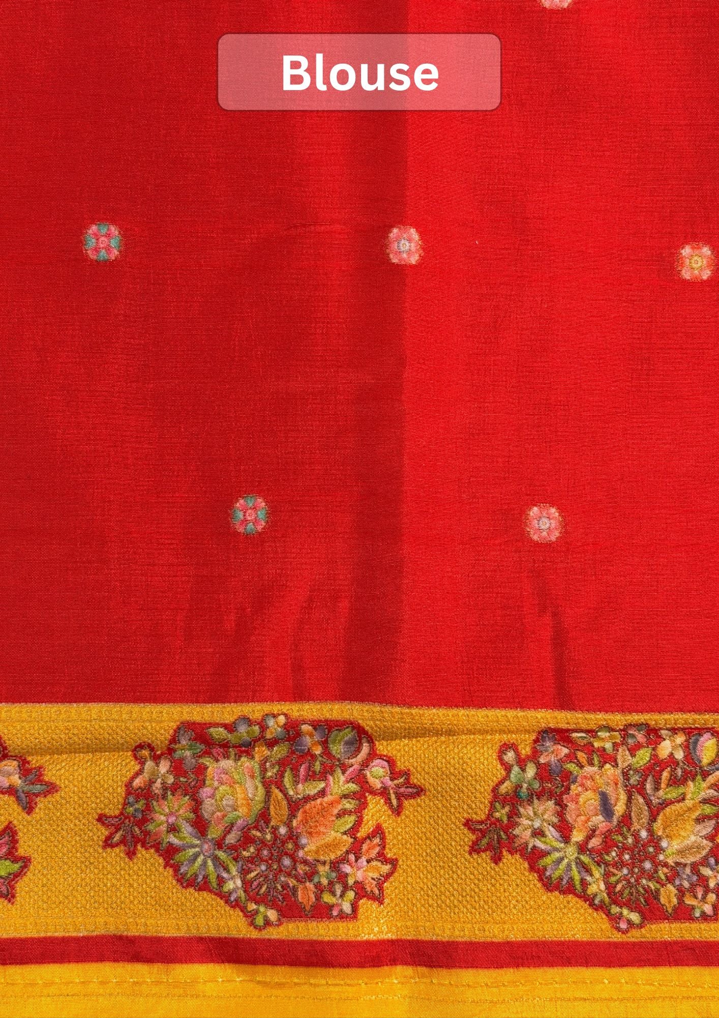 UTSAV BANARAS 476C: Mustard Yellow Butter Silk Saree with Royal Paisley Position Print & Contrast Blouse