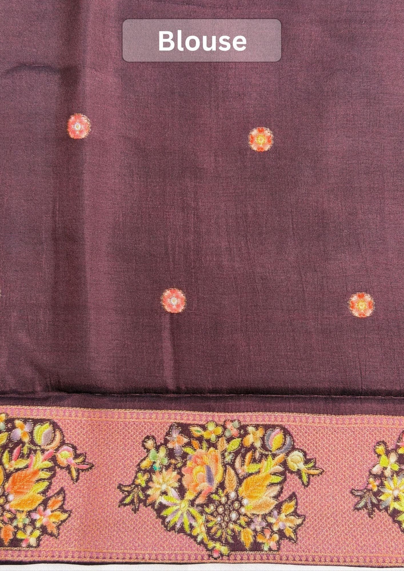 UTSAV BANARAS 476: Dusty Mauve Butter Silk Saree with Royal Paisley Position Print & Contrast Blouse