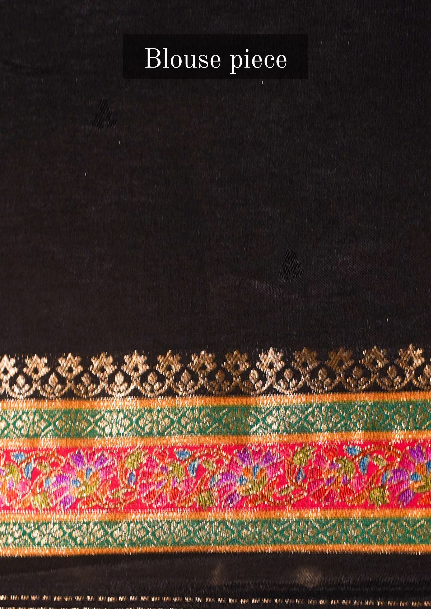 "WAAH BANARAS 121" Gold Black Brocade Silk Saree with Meenakari Heritage Motifs