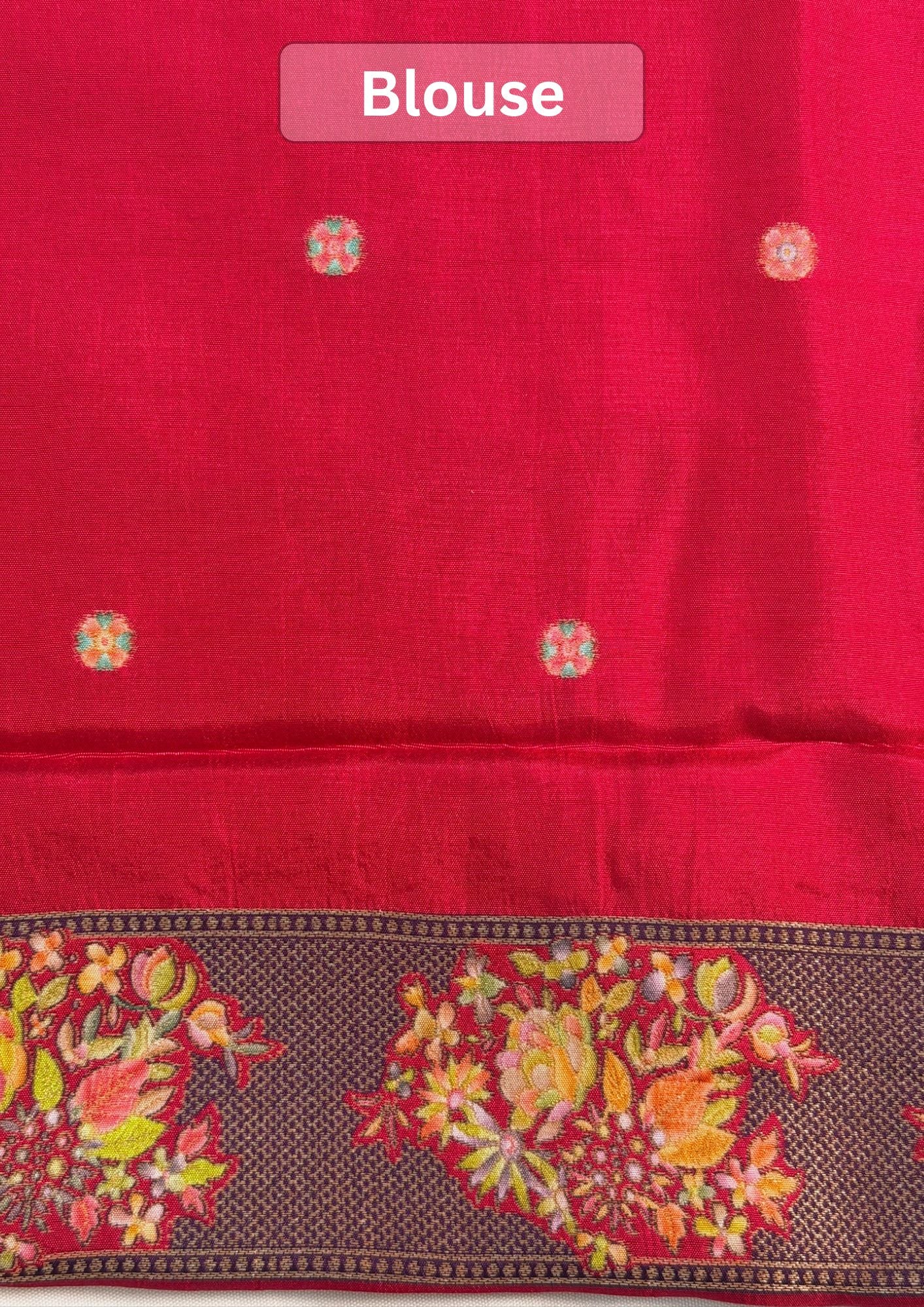 UTSAV BANARAS 476E: Purple Butter Silk Saree with Royal Paisley Position Print & Contrast Blouse