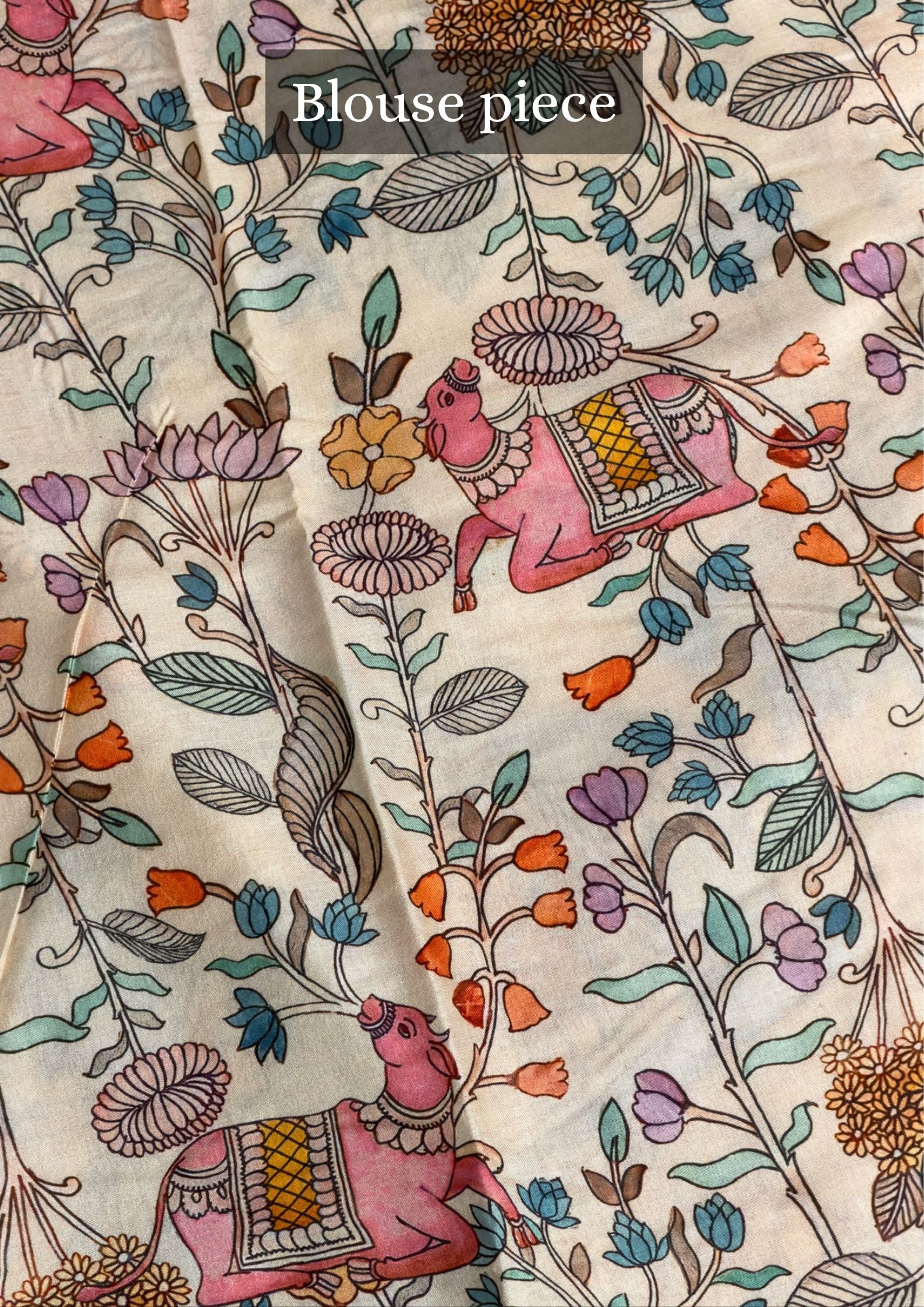 UTSAV BANARAS 399: Golden Cotton Tissue Saree with Kaatha & Kalamkari Work