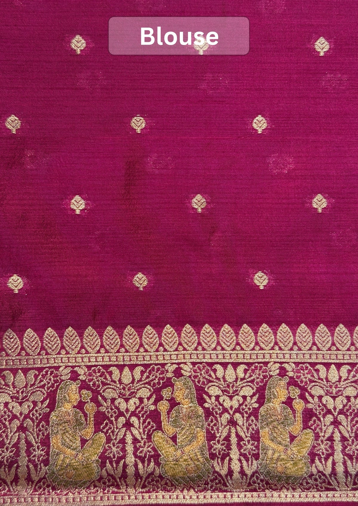 UTSAV BANARAS 415: Magenta Pink Mashru Valkalam Silk Saree with Meenakari Floral Border & Heritage Zari Weaving