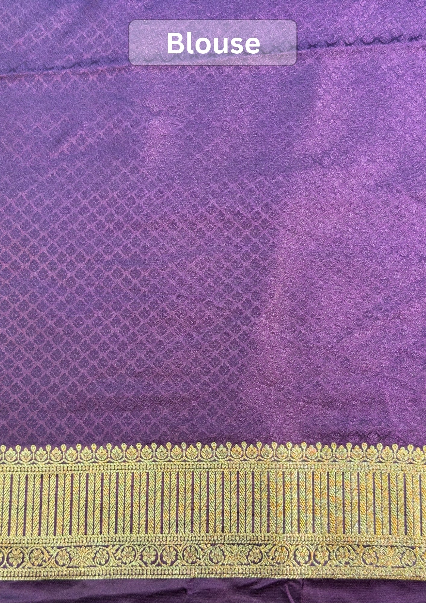 UTSAV BANARAS 419: Deep Violet Satin Mashru Silk Saree with Resham Weaving, Meenakari Floral Border & Matching Dupatta