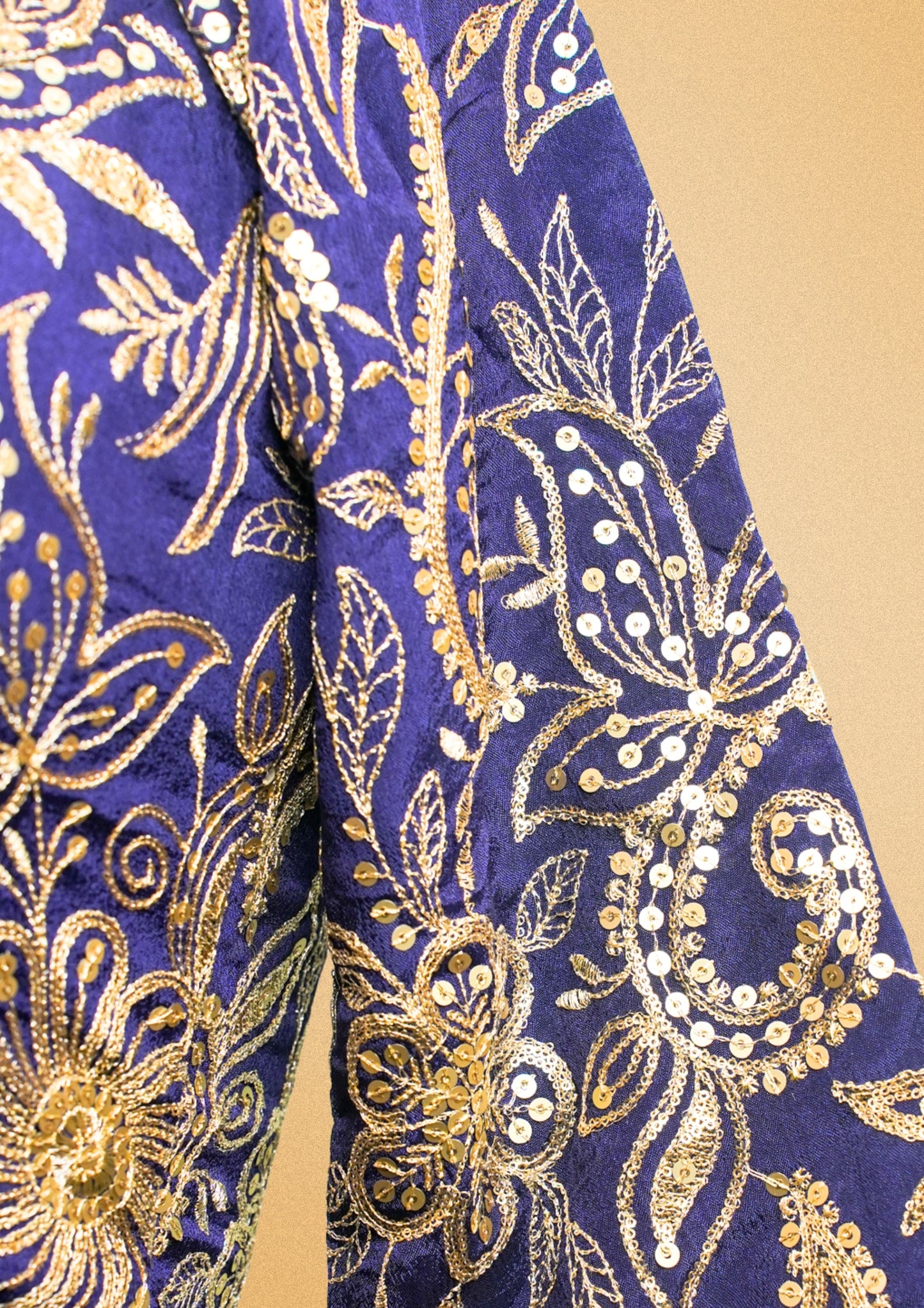 "RDM BL 015B" Banarasi Purple Silk Blouse With Golden Zari Embroidery