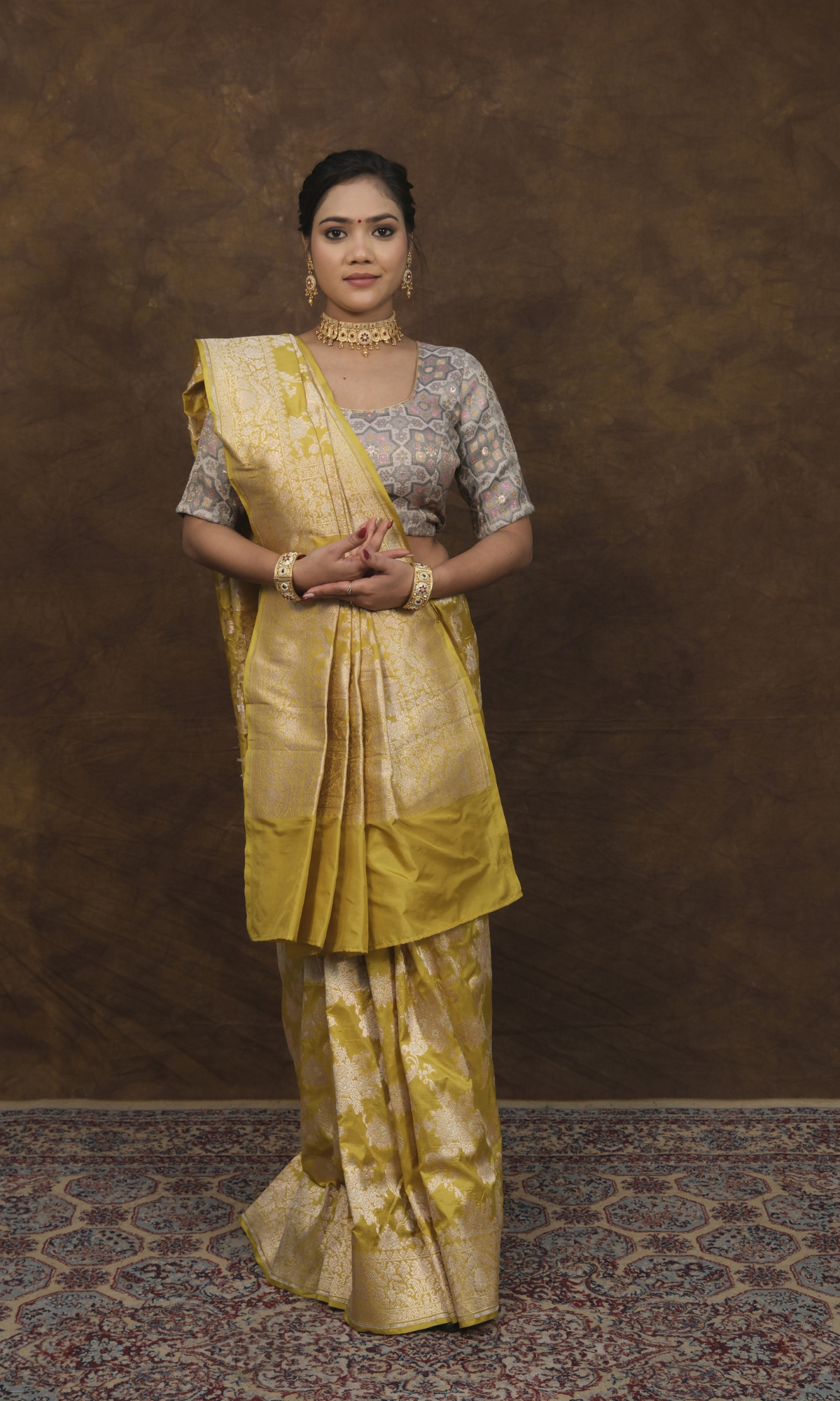 "VIRASAT 164" Banarasi Jangla Jaal Saree: Woven with Pure Gold Rupa Zari and A-Grade Silk
