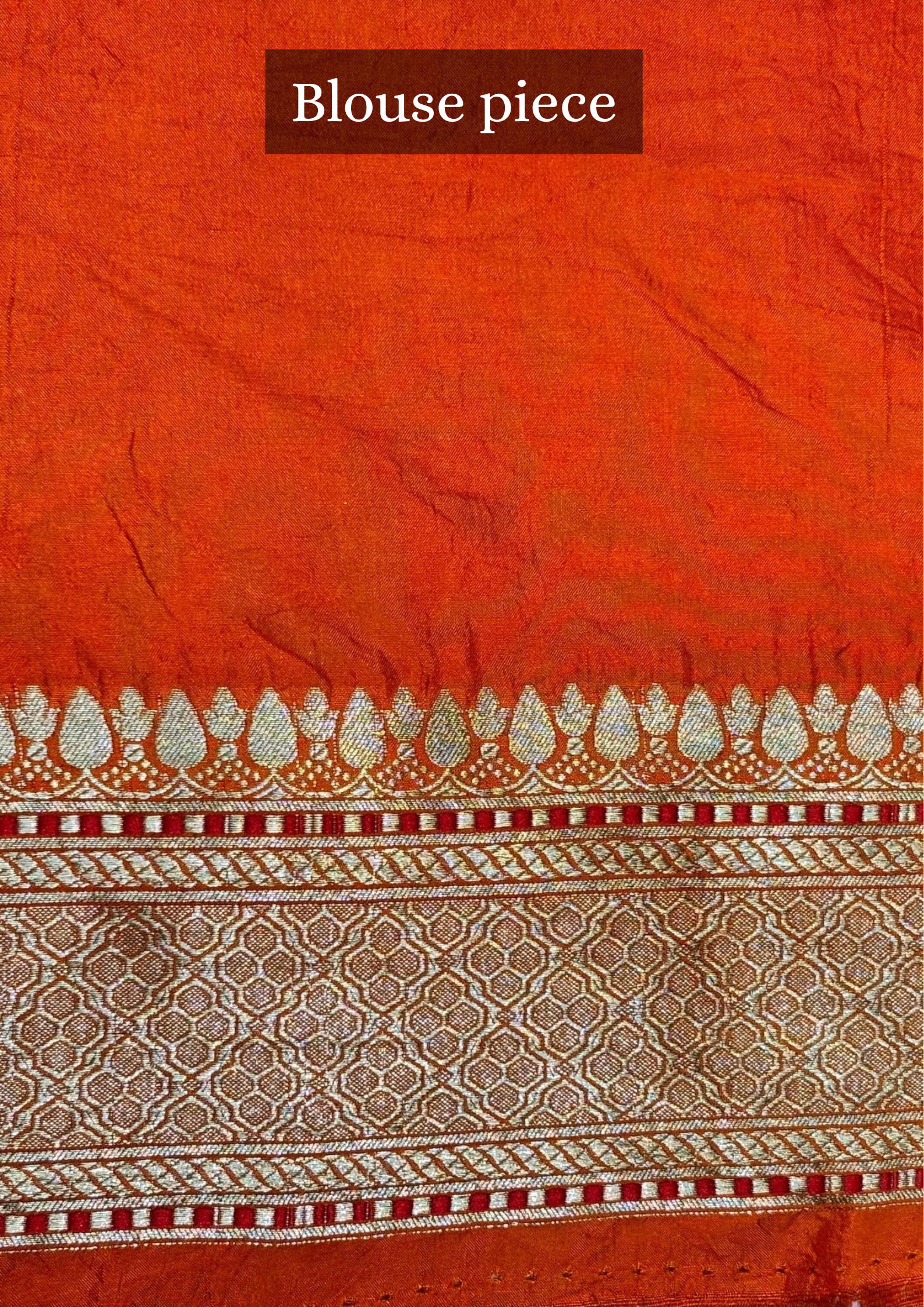 Founder Choice 060: Hot Orange Pure Katan Silk Saree with Meenakari Parrot Jaal Motifs With Silk Mark